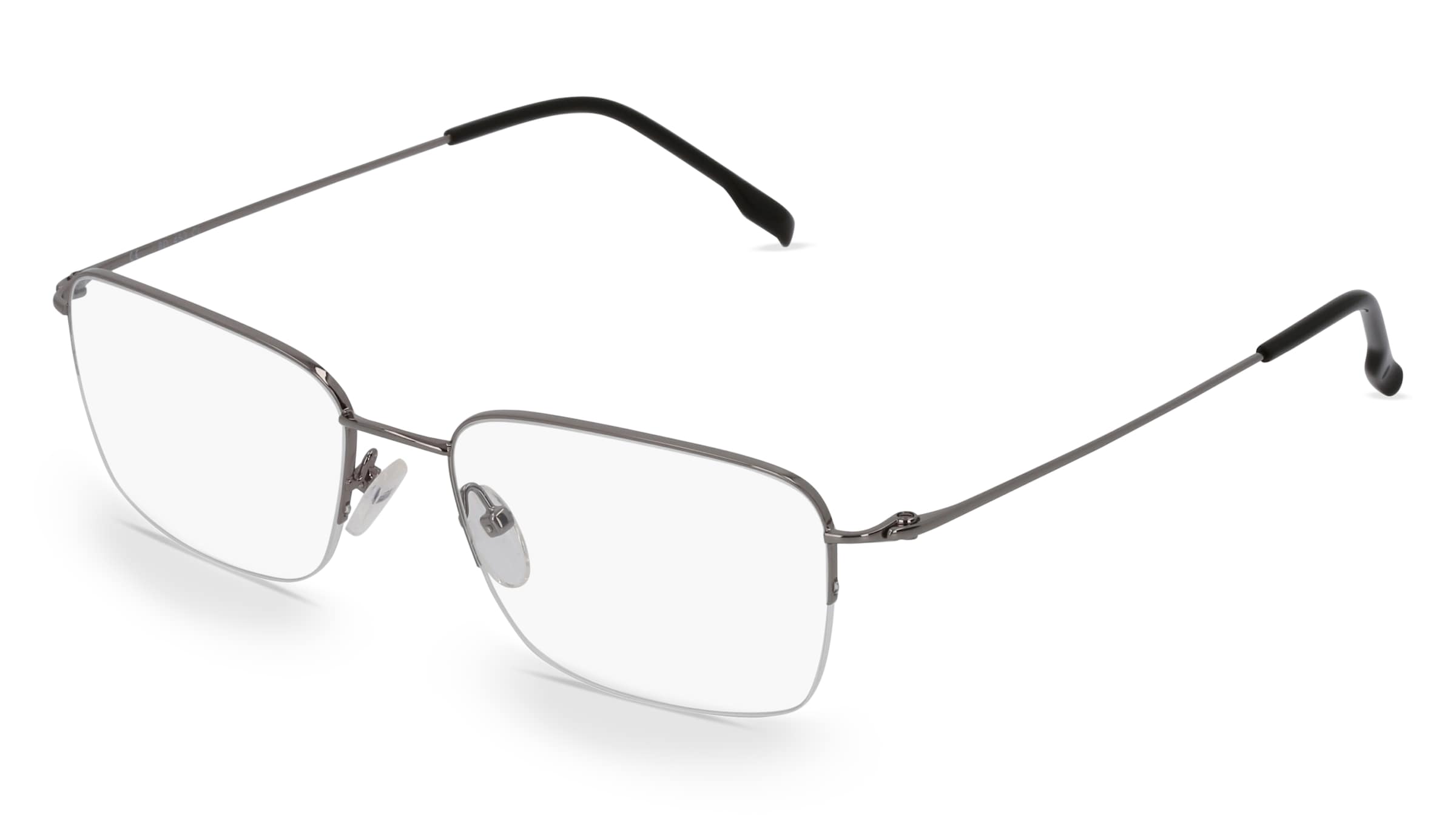 Fielmann BD 453 CL Herren-Brille inkl. Gläser Halbrand Quadratisch Edelstahl-Gestell 55/18/145, Silber