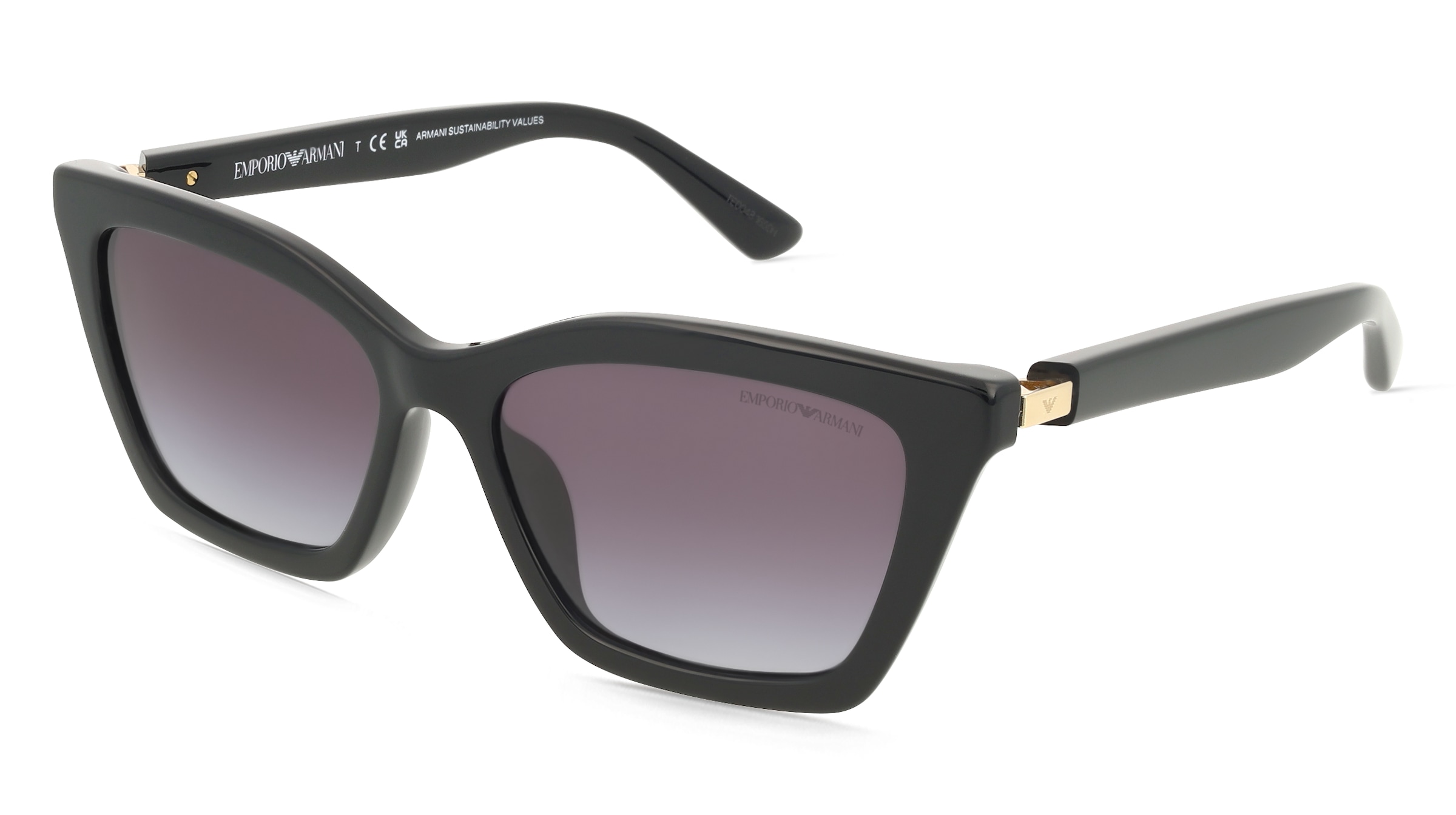 Emporio Armani EA4250U Damen-Sonnenbrille Vollrand Butterfly Acetat-Gestell, Schwarz