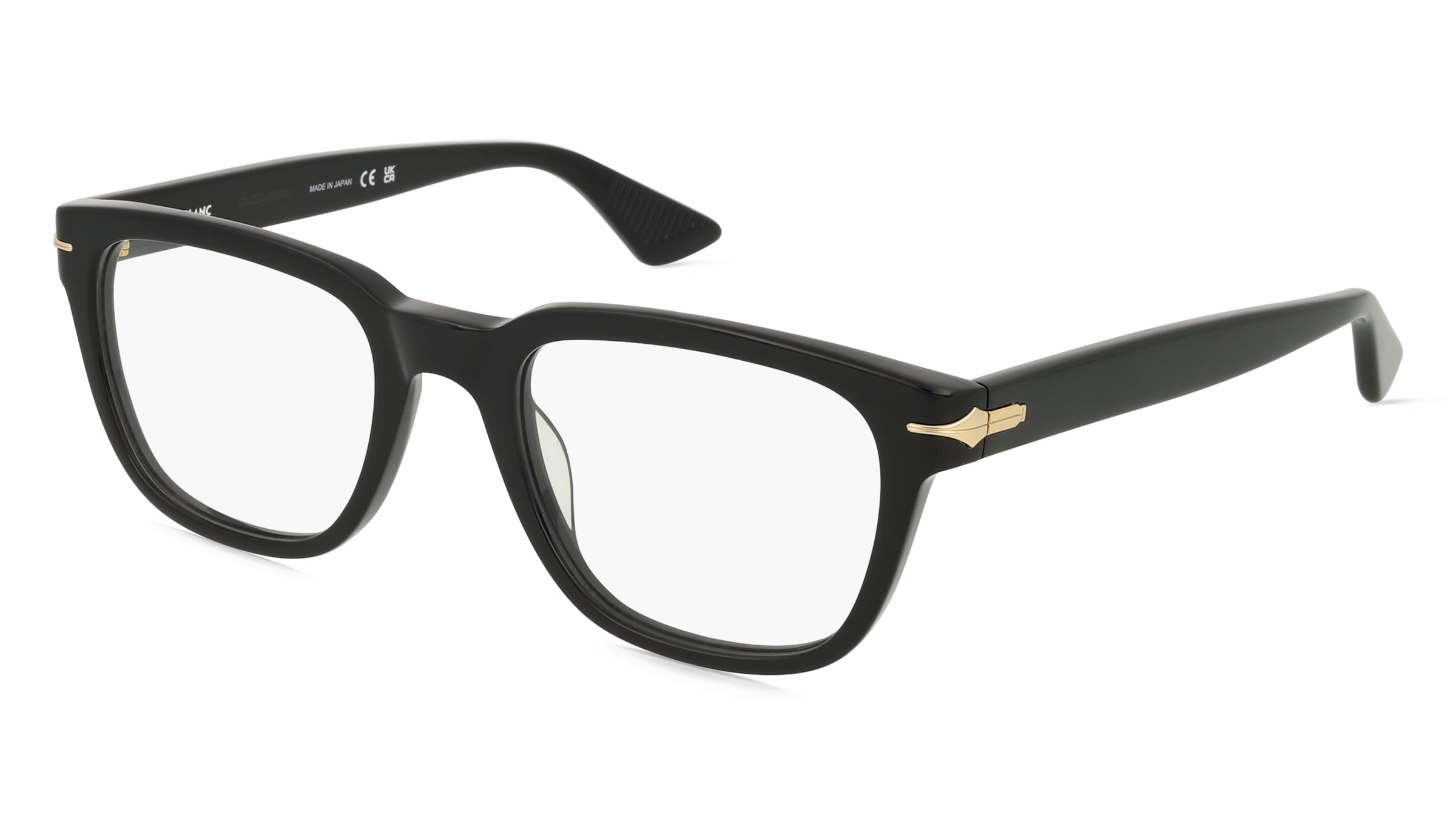 Montblanc MB0305O Herren-Brille inkl. Gläser Vollrand Eckig Recycled Acetat-Gestell 51mm/21mm/145mm, schwarz