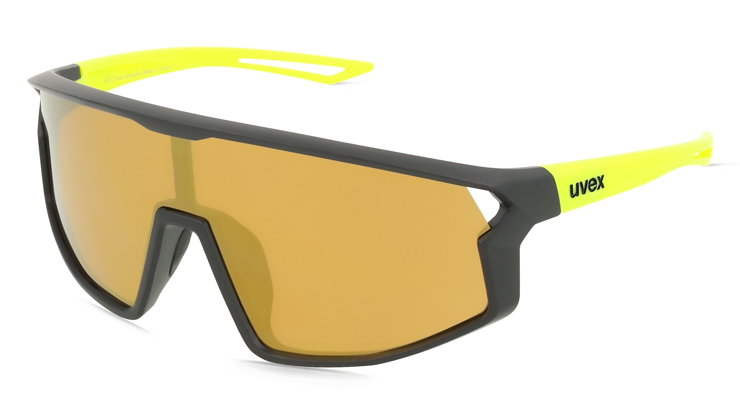 Uvex Sports S533076 skyryse jr. Kinder-Sonnenbrille Vollrand Monoscheibe Kunststoff-Gestell, Schwarz