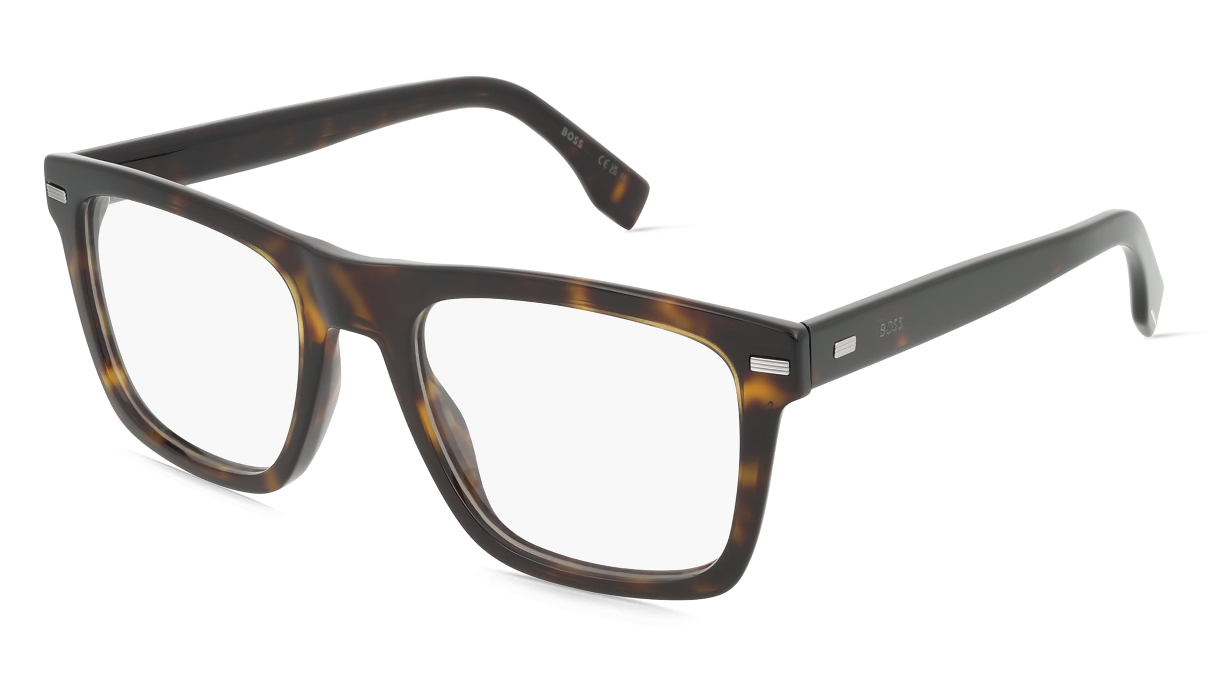 Boss 1445 Unisex-Brille inkl. Gläser Vollrand Quadratisch Metall-Gestell 52/20/145, Havanna