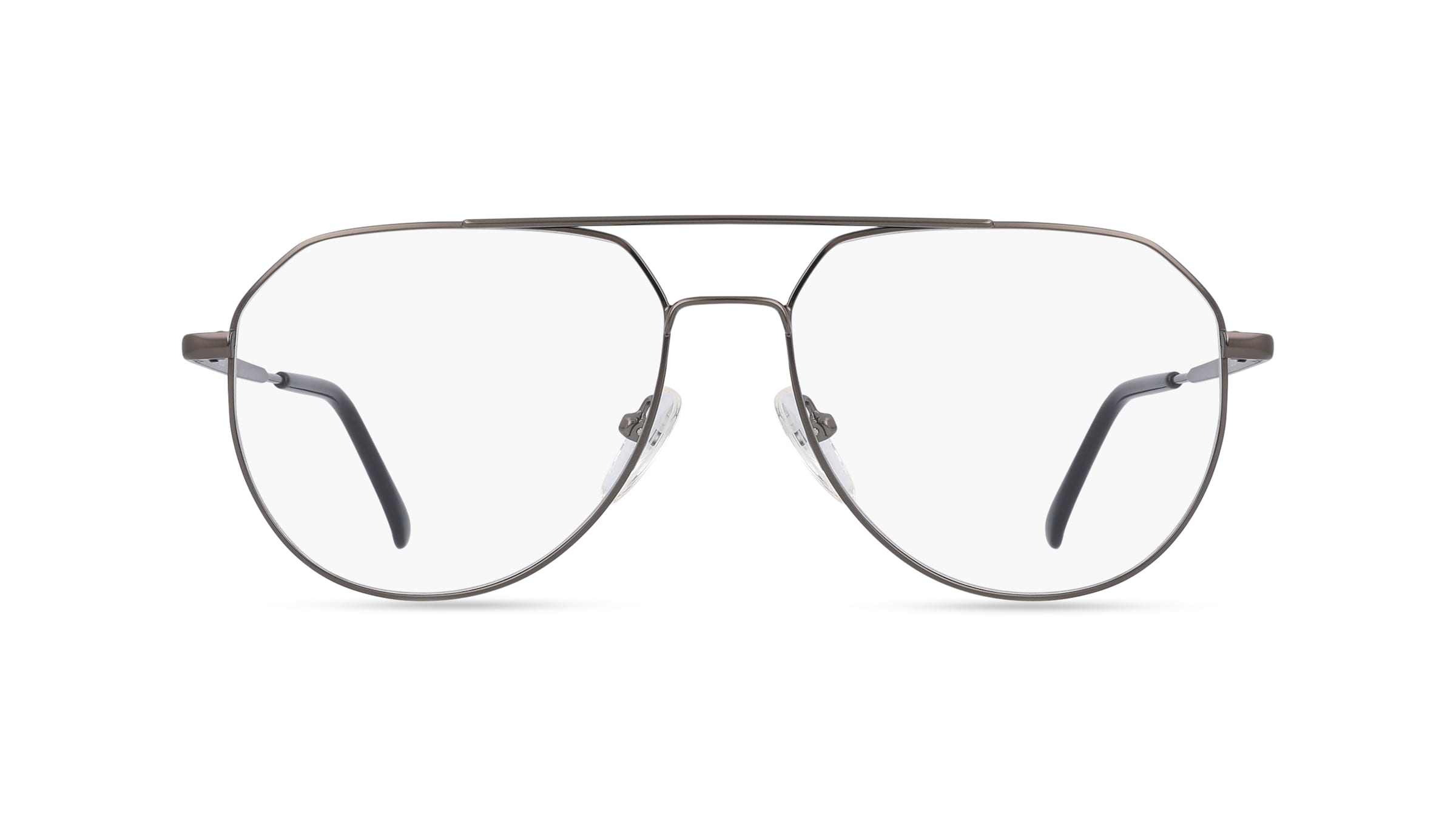 Fielmann MC 571 CL ENZO Unisex-Brille inkl. Gläser Vollrand Pilot Edelstahl-Gestell 55mm/15mm/140mm, grau