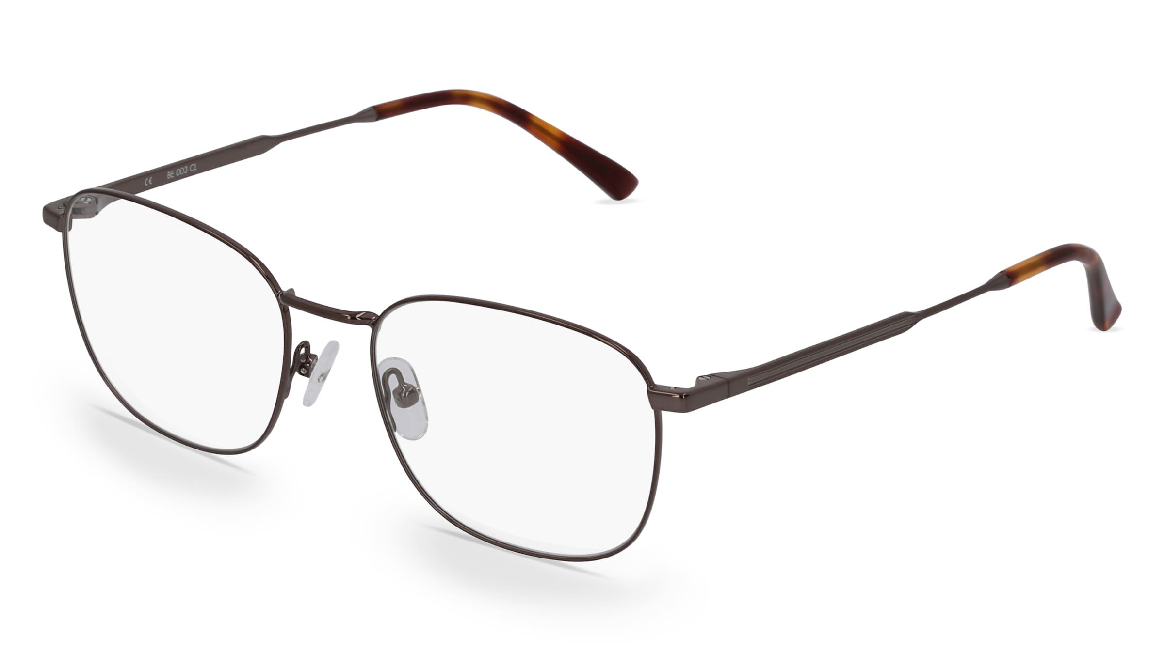 Fielmann BE 003 CL Herren-Brille inkl. Gläser Vollrand Quadratisch Edelstahl-Gestell 53/18/140, Grau