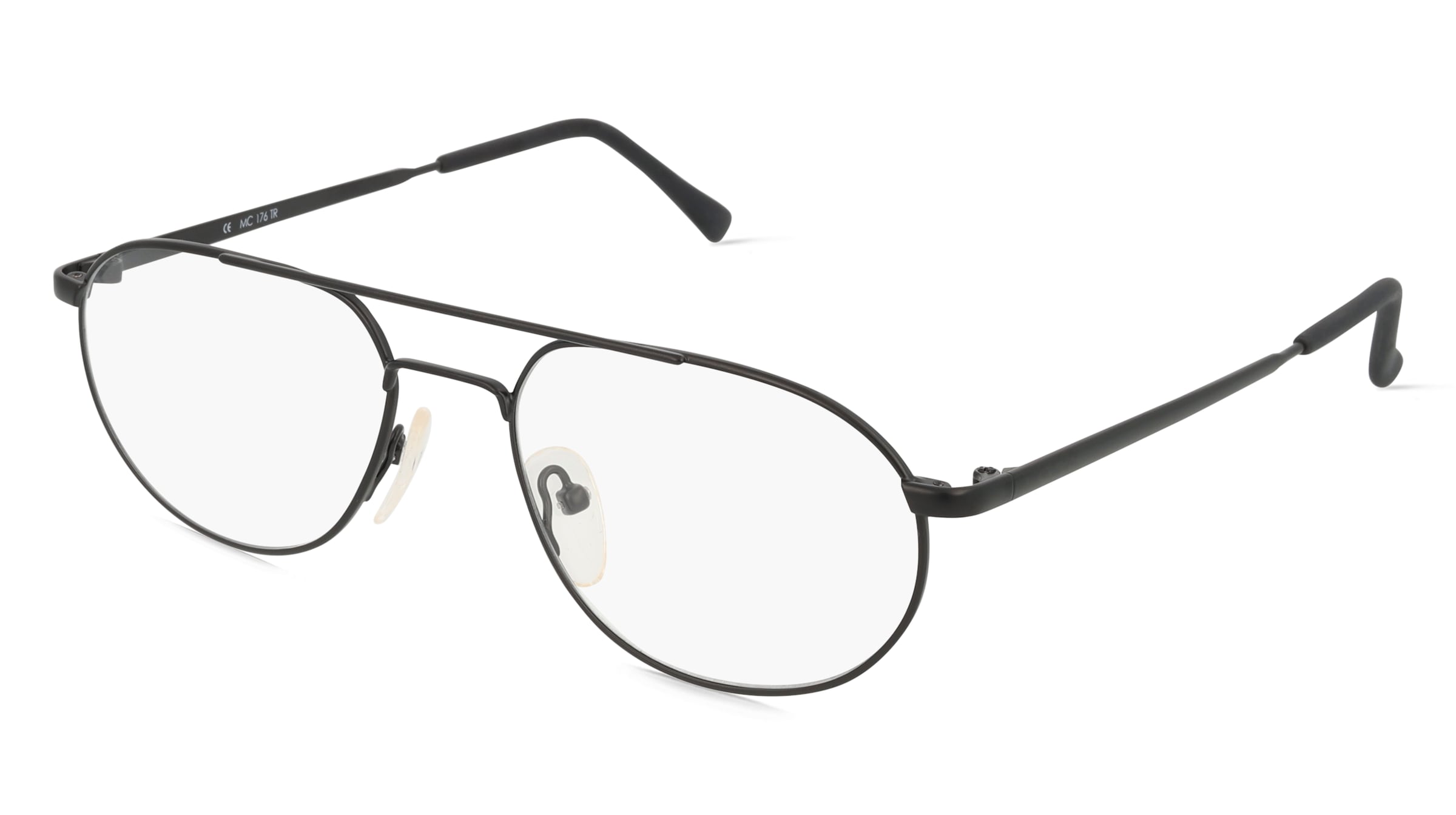 Fielmann MC 176 TR Herren-Brille inkl. Gläser Vollrand Pilot Metall-Gestell 58mm/19mm/145mm, schwarz