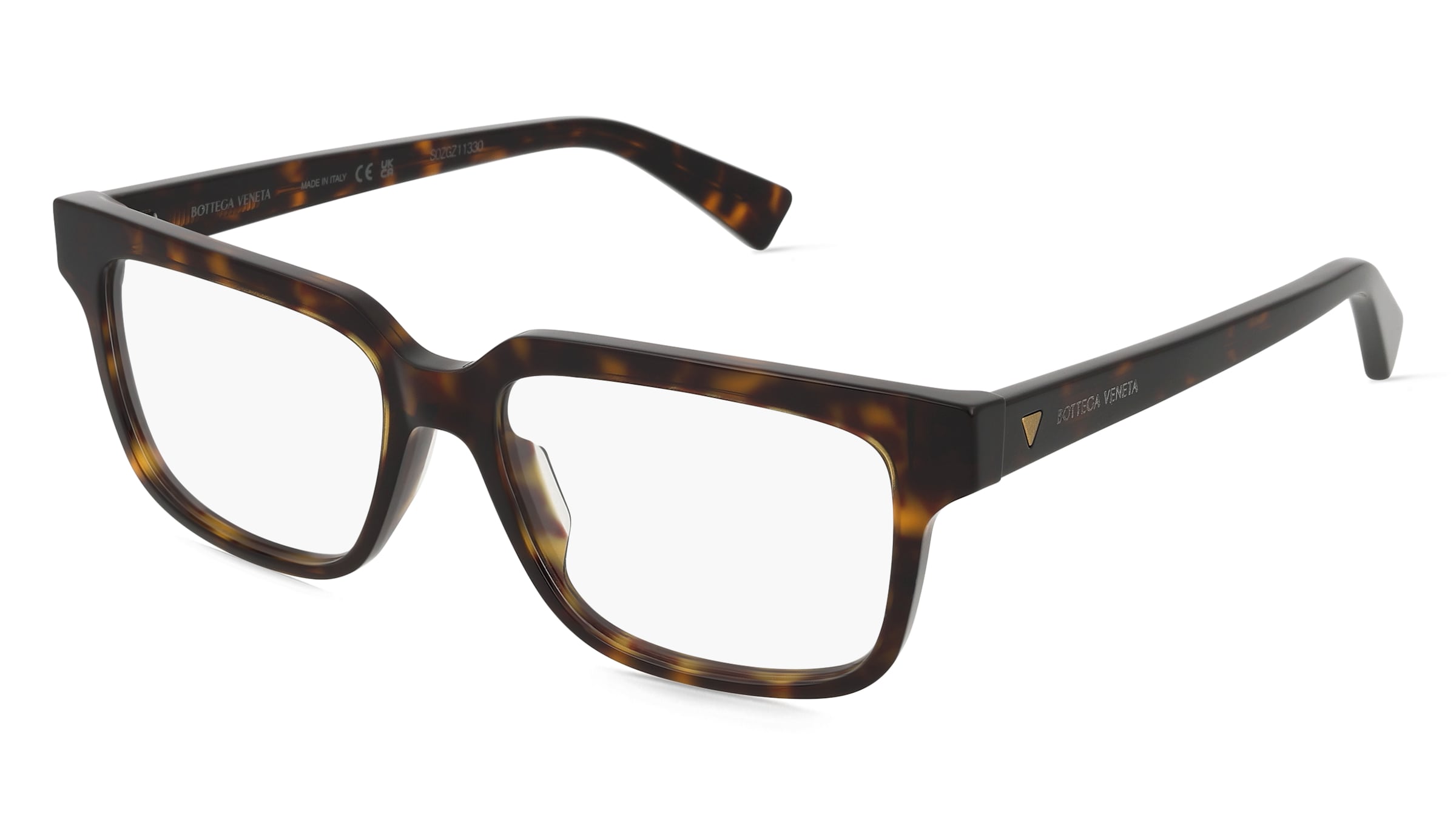 Bottega Veneta  BV1256O Herren-Brille inkl. Gläser Vollrand Eckig Recycled Acetat-Gestell 54mm/16mm/145mm, braun