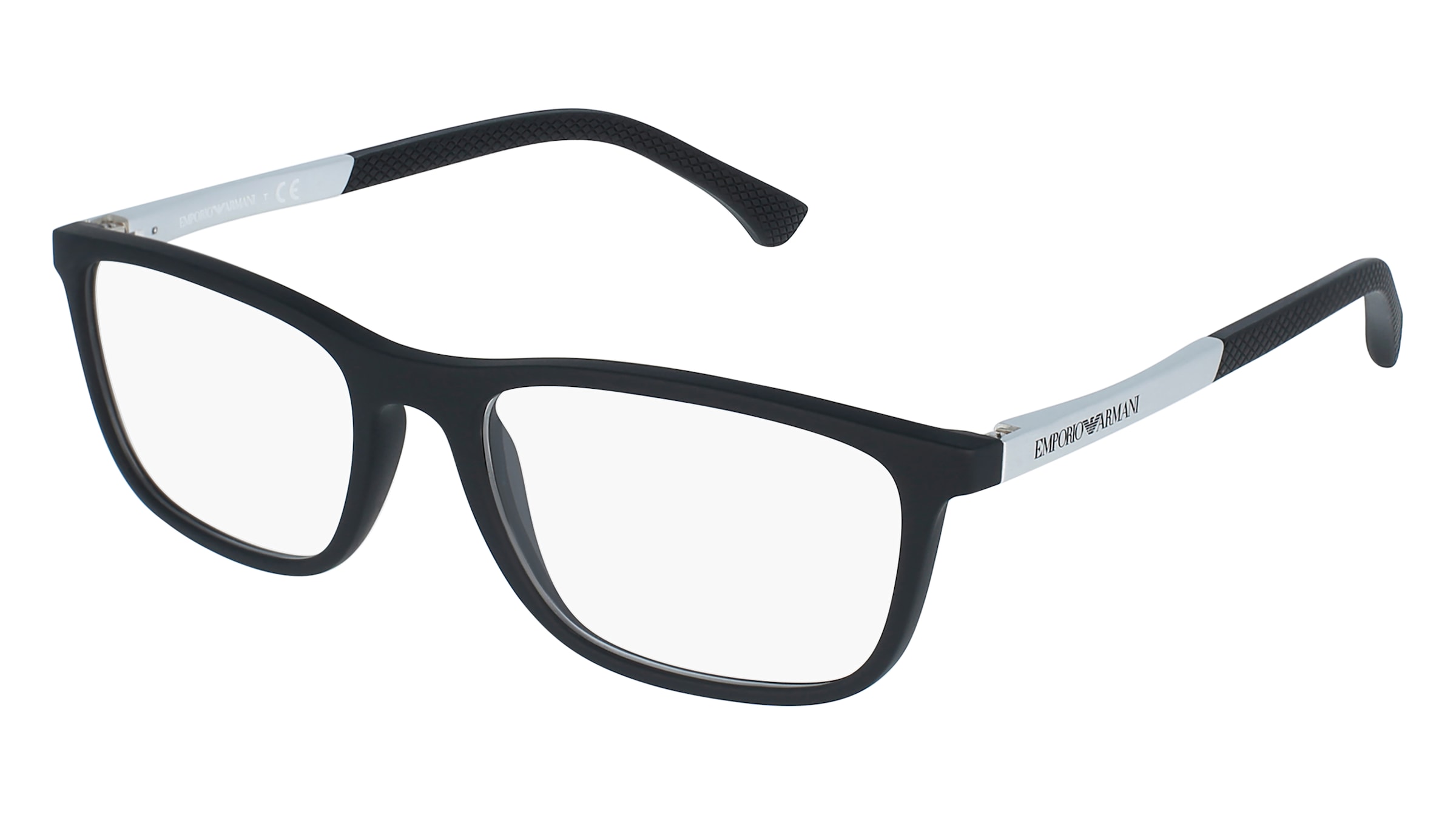 Emporio Armani EA3069 Herren-Brille inkl. Gläser Vollrand Rechteckig Kunststoff-Gestell 55mm/17mm/140mm, schwarz