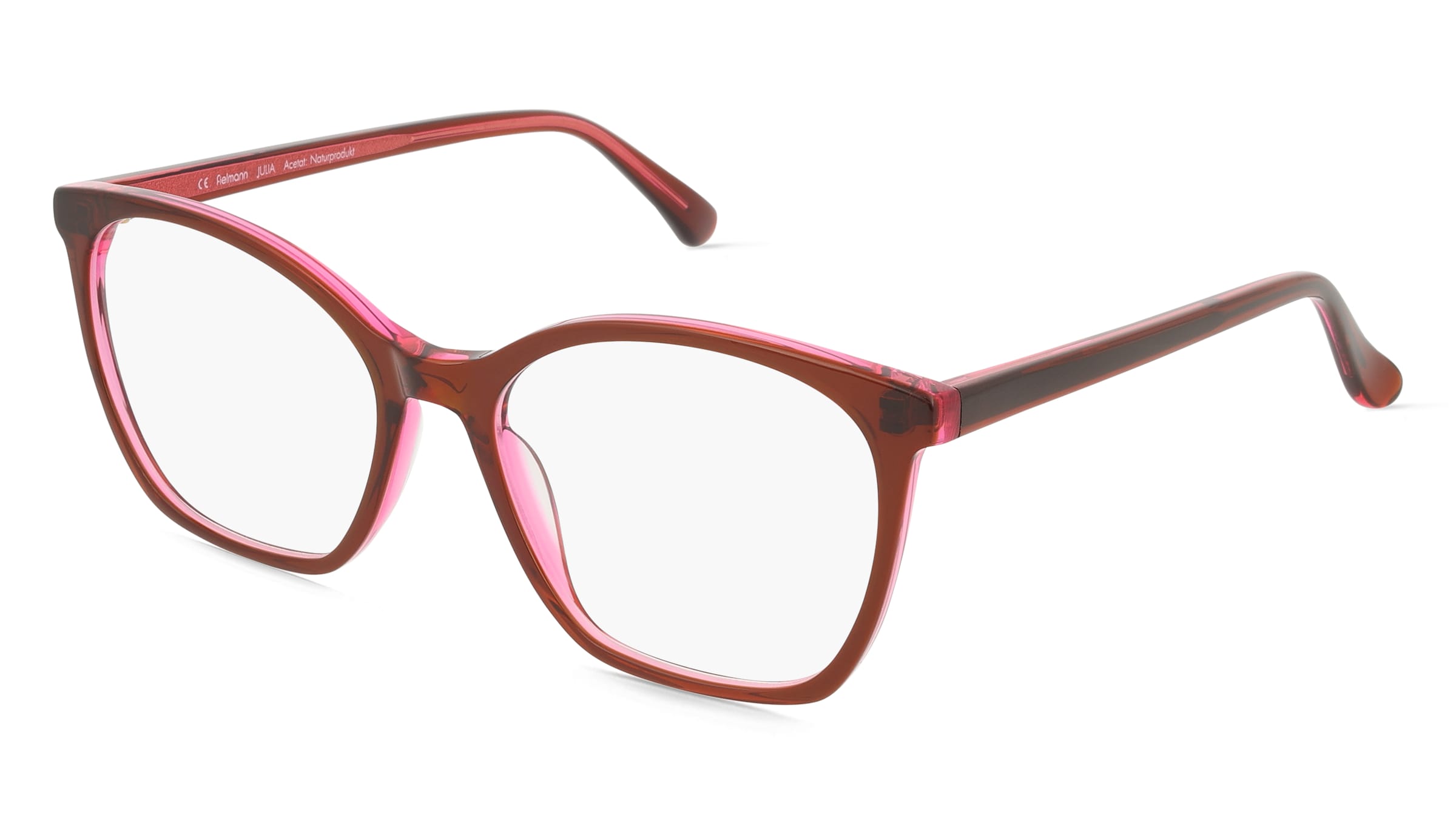 Fielmann ABC 085 FA JULIA Damen-Brille inkl. Gläser Vollrand Butterfly Acetat-Gestell 54/17/140, Rot