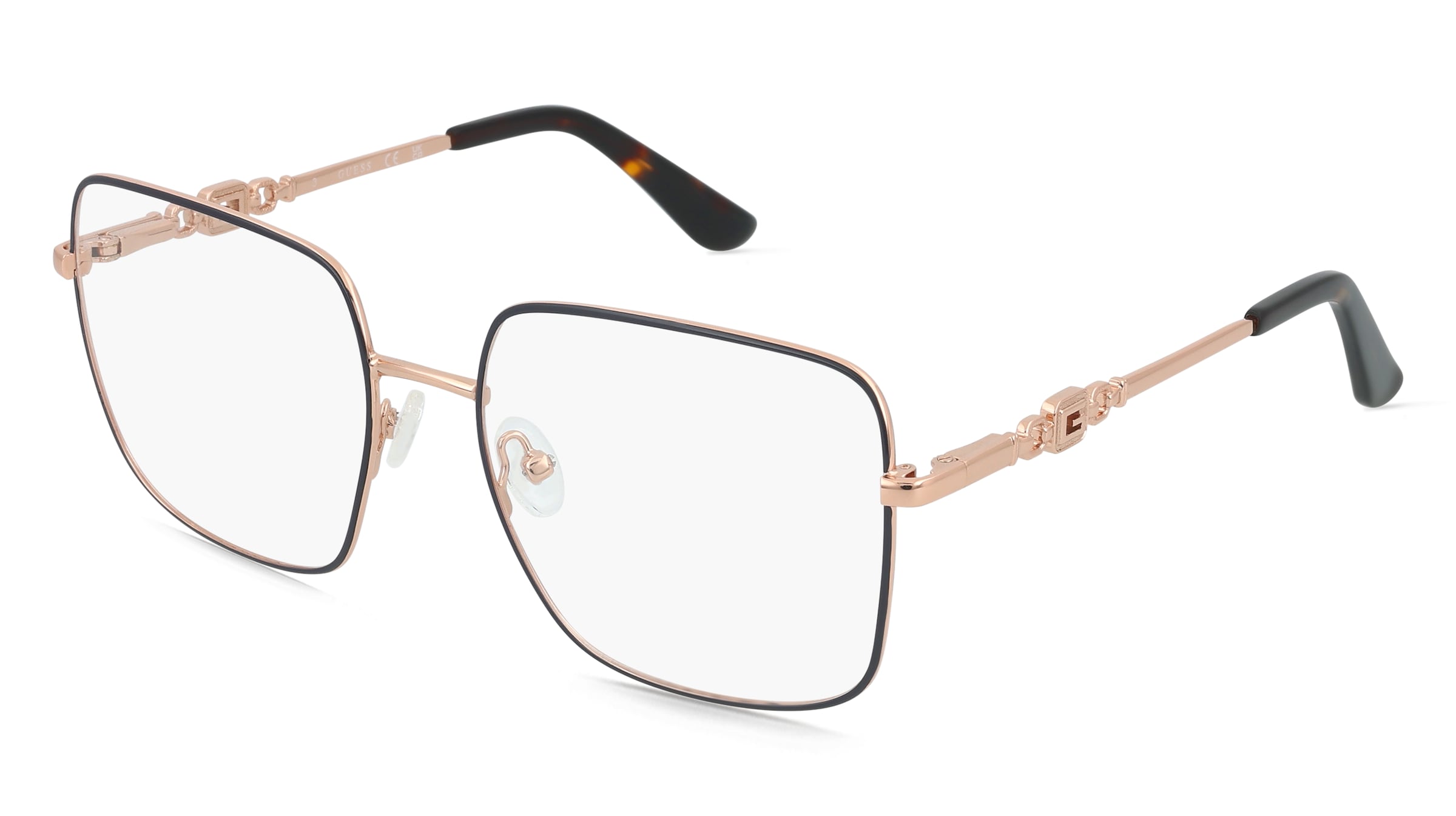 Guess GU2953 Damen-Brille inkl. Gläser Vollrand Quadratisch Metall-Gestell 56/17/140, Blau