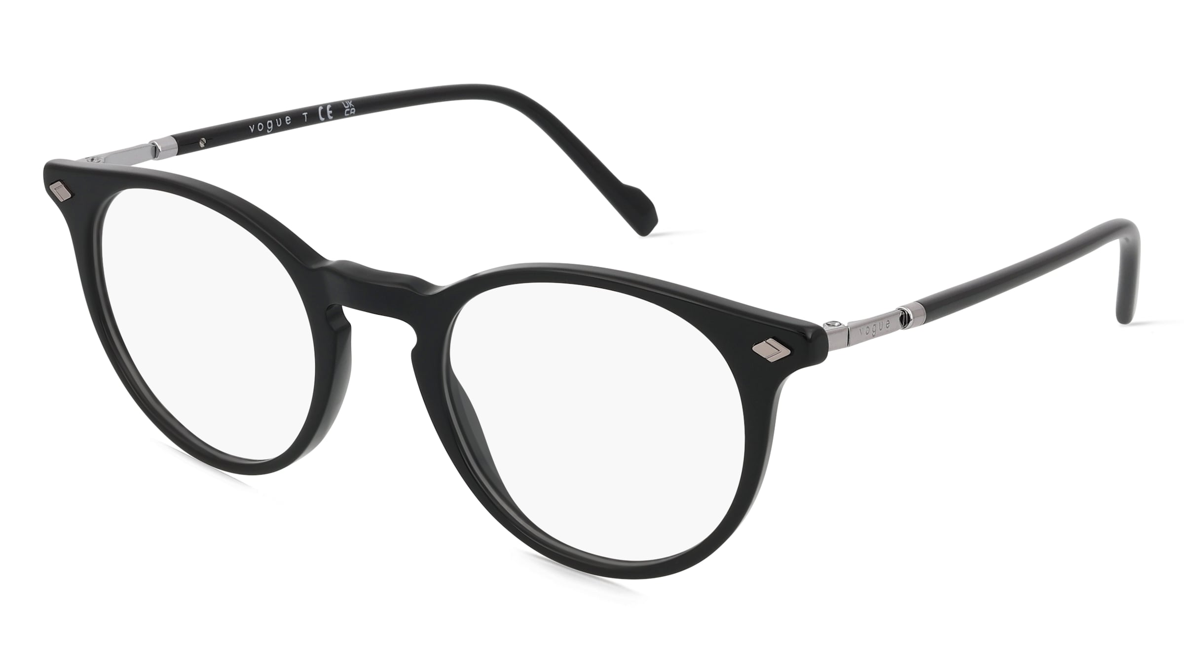 Vogue VO5434 Herren-Brille inkl. Gläser Vollrand Panto Acetat-Gestell 49/22/145, Schwarz