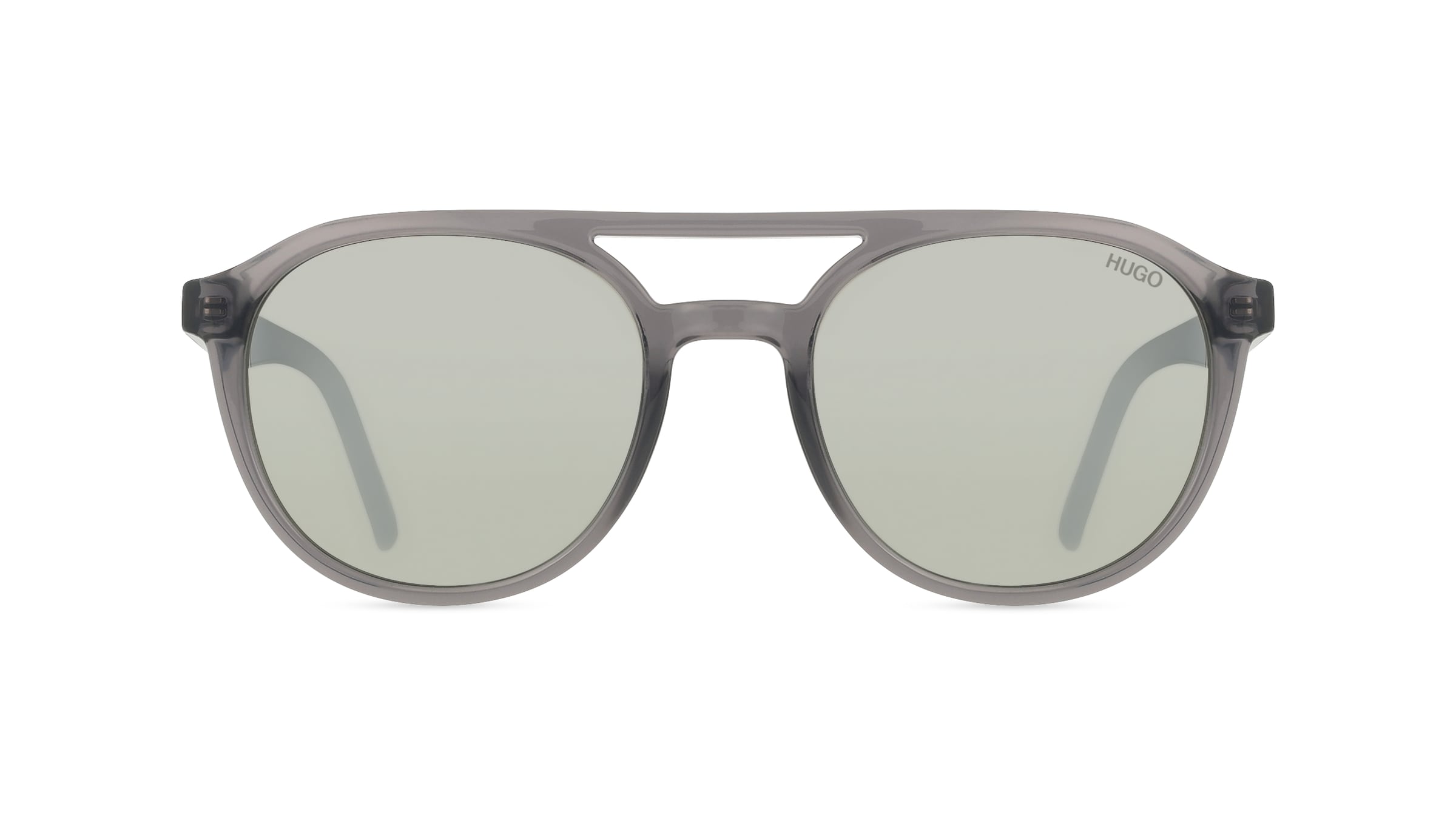 HUGO HG 1305/S Herren-Sonnenbrille Vollrand Rund Kunststoff-Gestell, grau