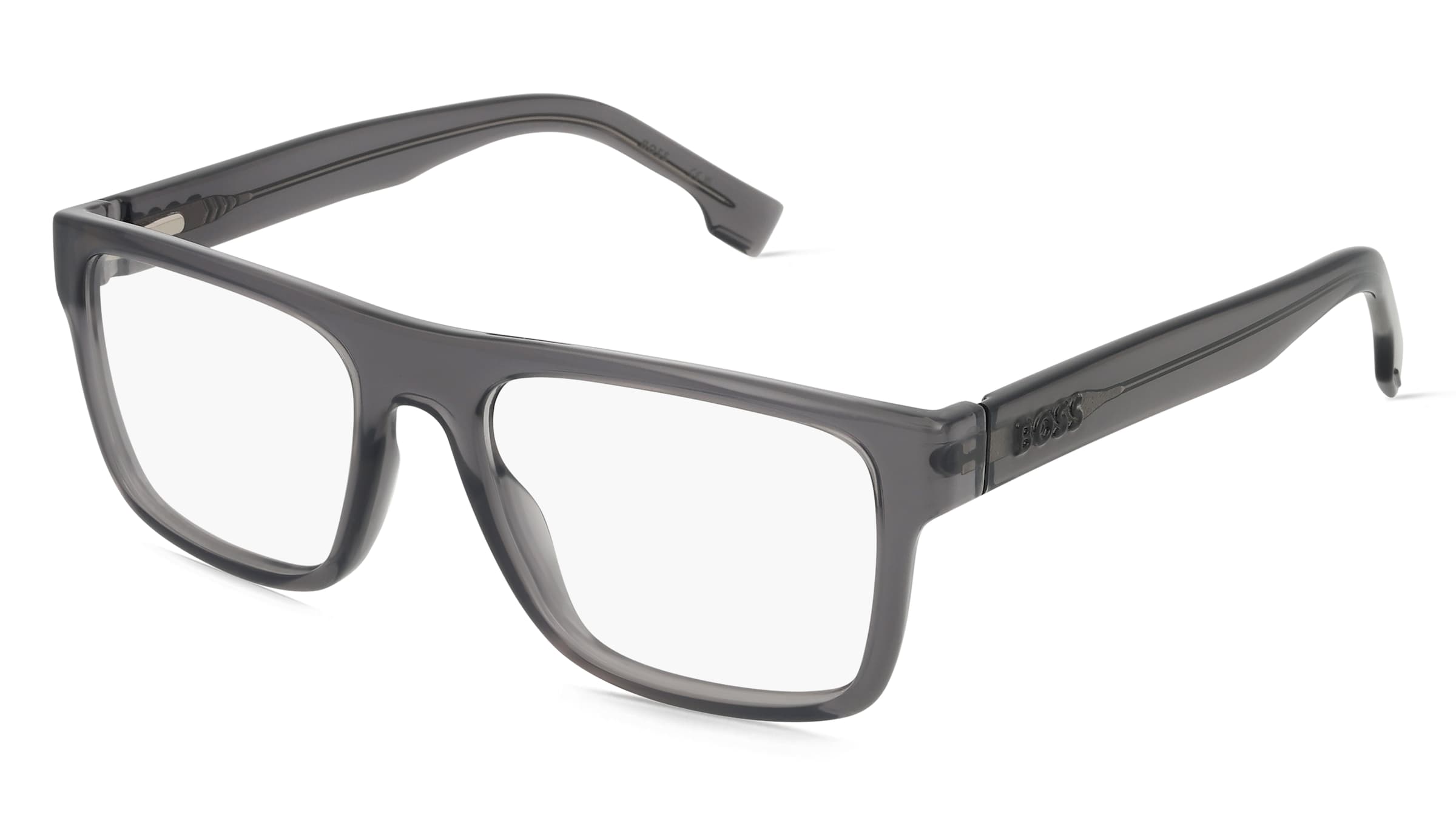 Boss 1652 Herren-Brille inkl. Gläser Vollrand Quadratisch Kunststoff-Gestell 53/18/145, Grau