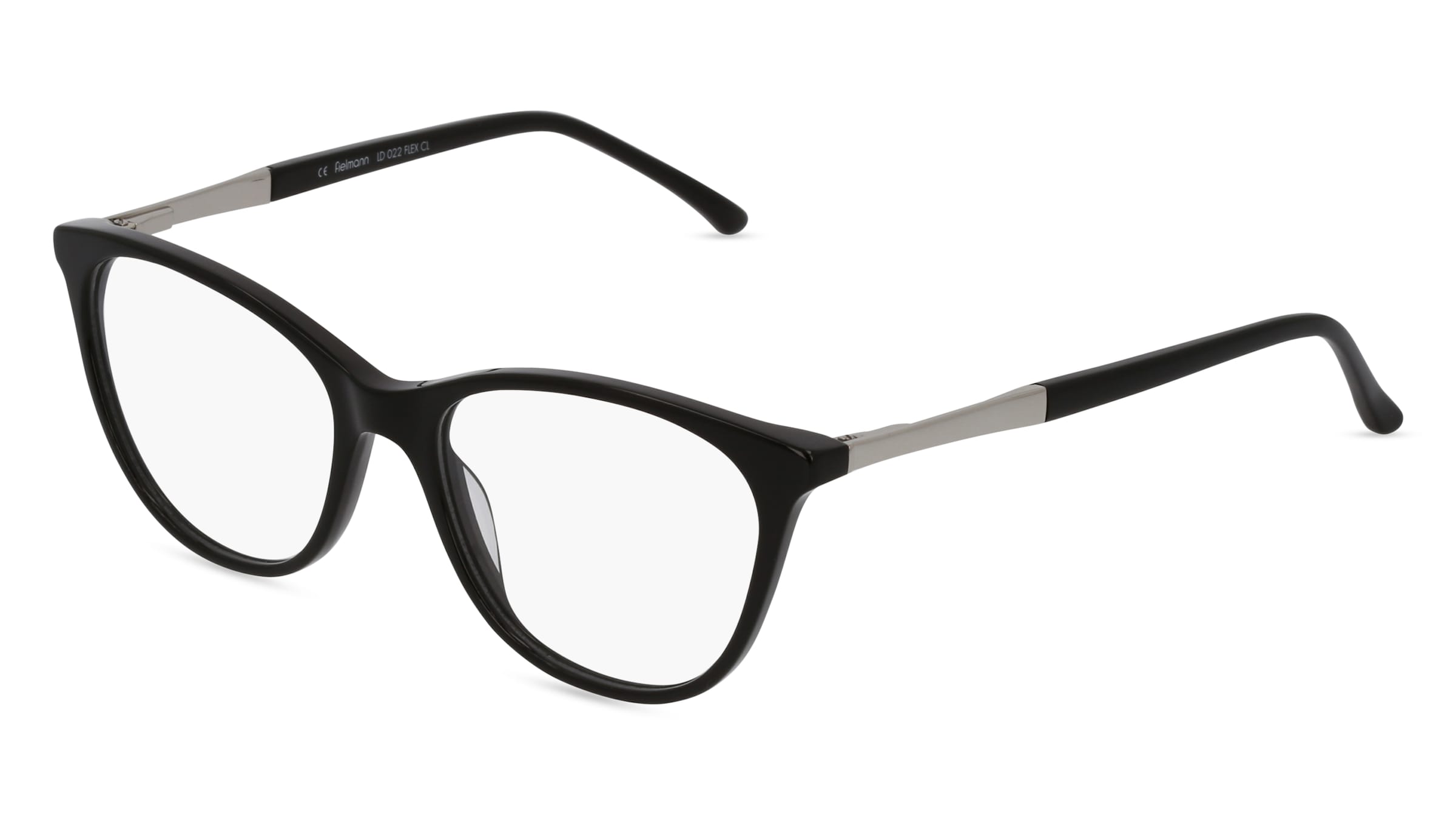 Fielmann LD 022 FLEX CL Damen-Brille inkl. Gläser Vollrand Quadratisch Acetat-Gestell 52/17/135, Schwarz