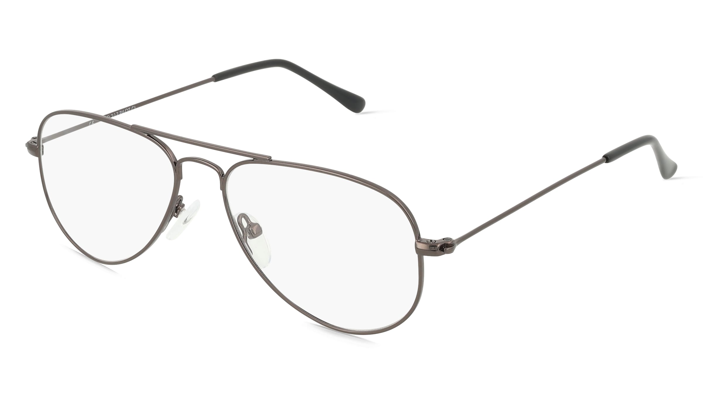 Fielmann BD 317 PILOT CL Unisex-Brille inkl. Gläser Vollrand Pilot Edelstahl-Gestell 57/15/140, Grau