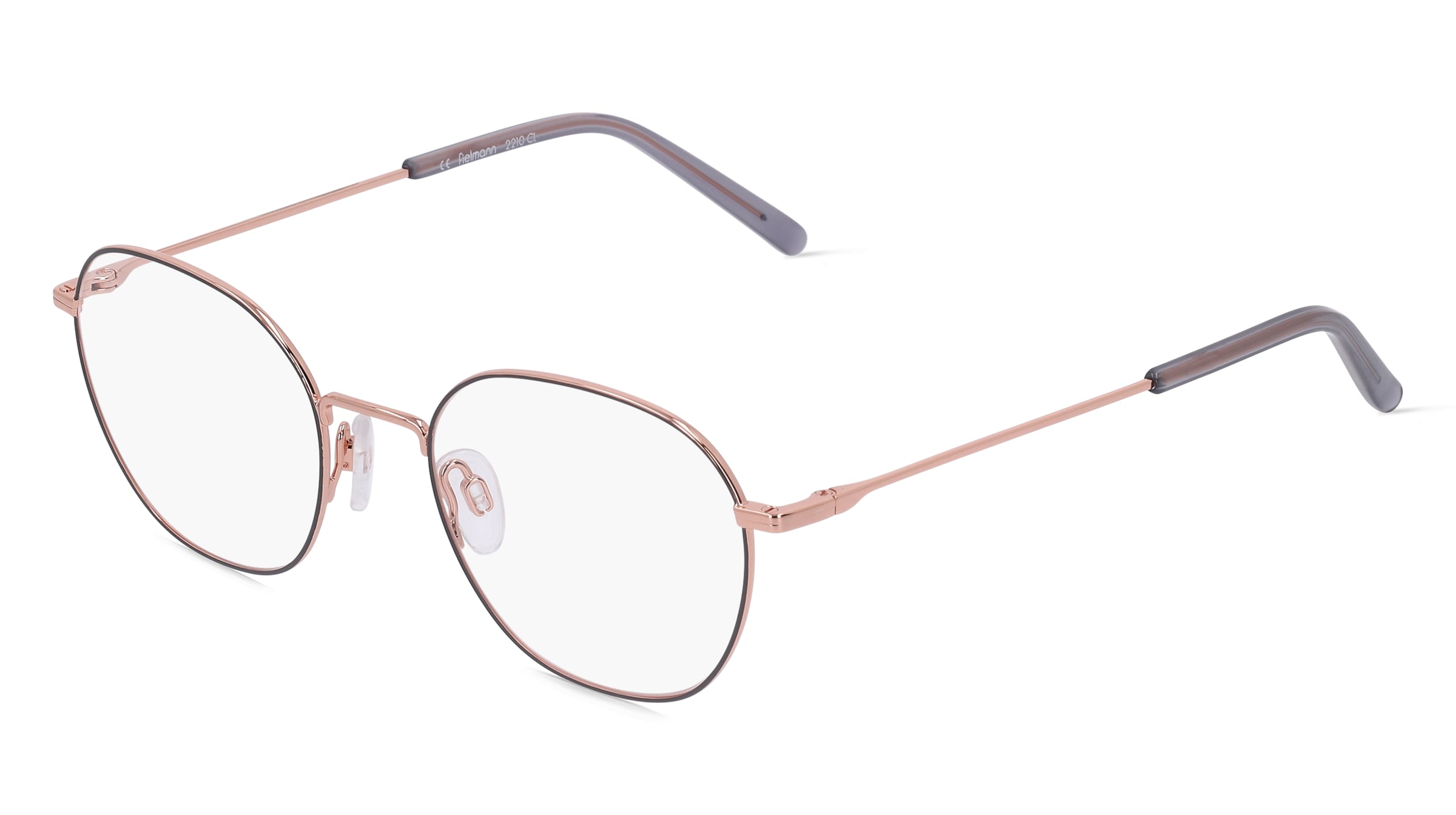 Fielmann 2210 CL Unisex-Brille inkl. Gläser Vollrand Quadratisch Edelstahl-Gestell 50/19/140, Grau