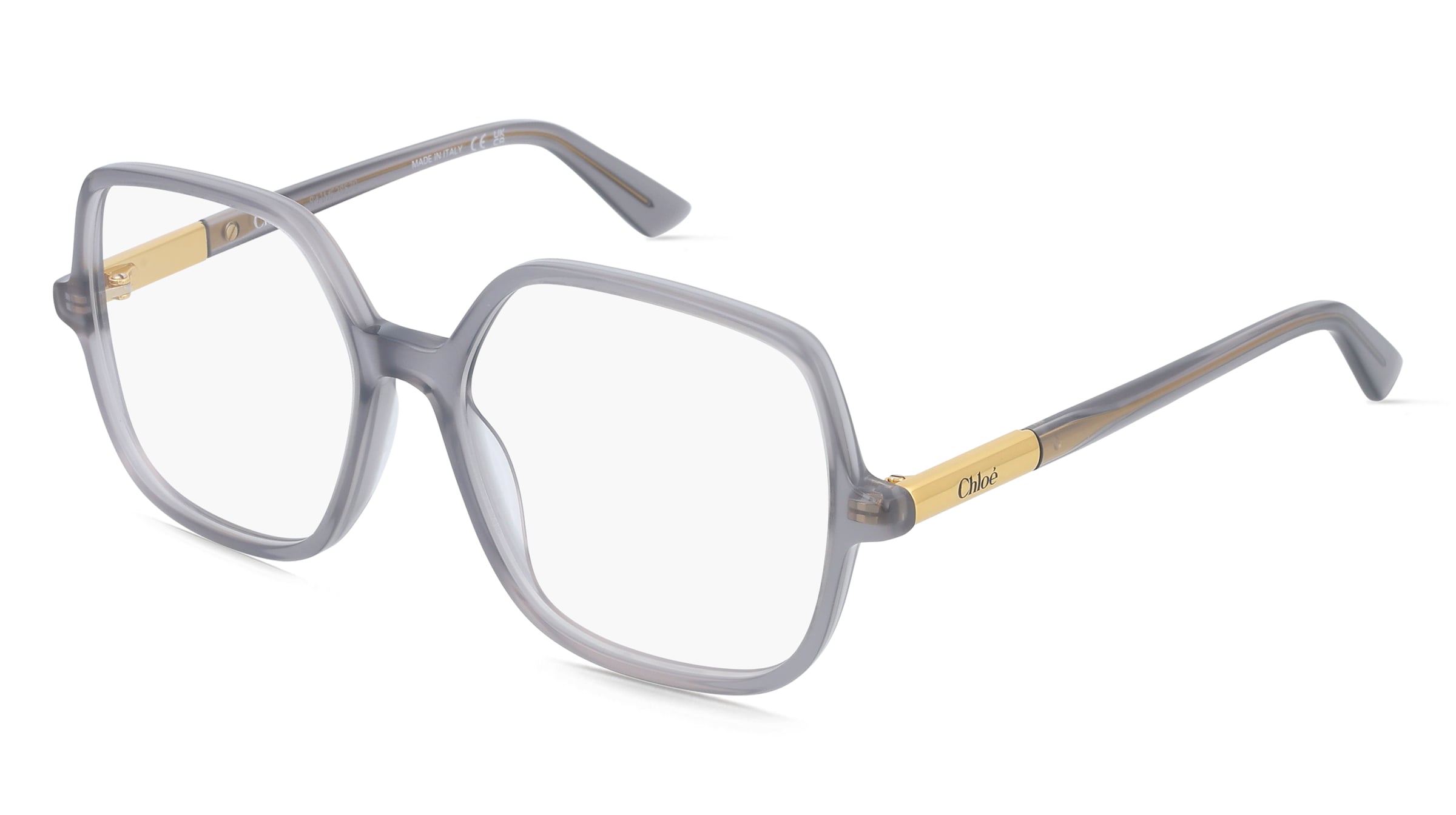 Chloé CH0368O Damen-Brille inkl. Gläser Vollrand Geometrisch Acetat-Gestell 54/16/140, Grau