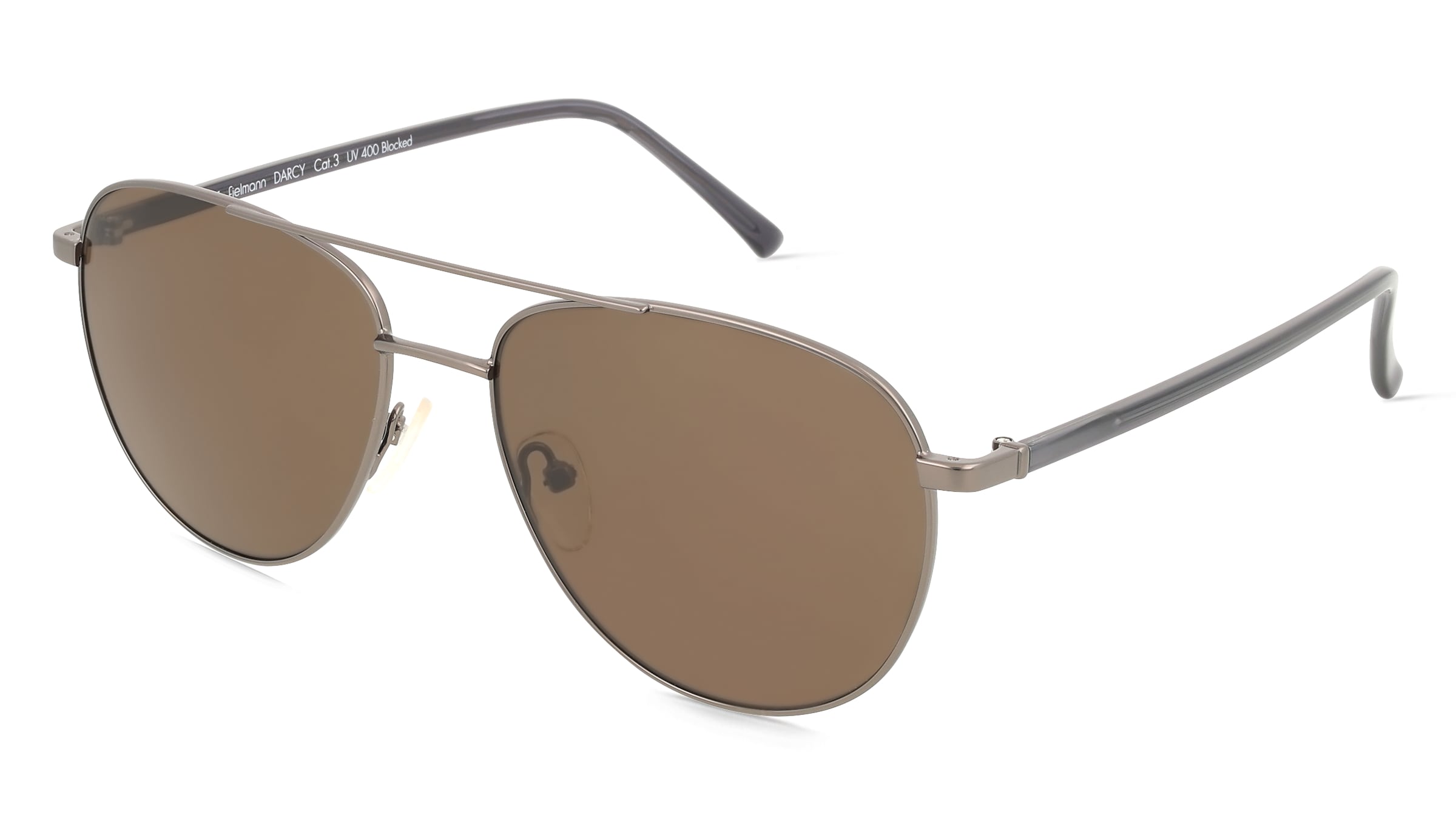 Fielmann MC 581 SUN CL DARCY Unisex-Sonnenbrille Vollrand Pilot Edelstahl-Gestell, Grau