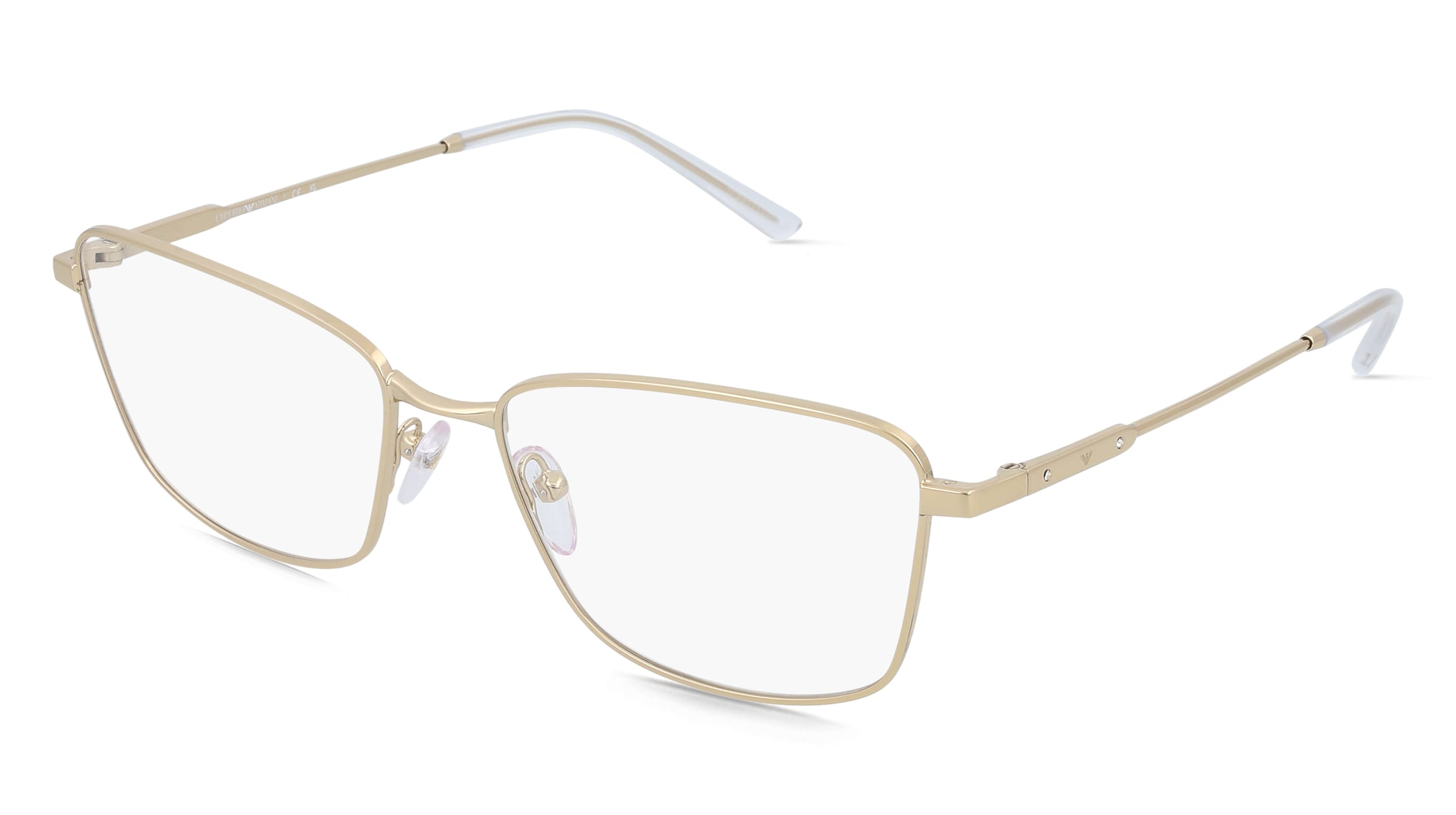 Emporio Armani EA1185B Damen-Brille inkl. Gläser Vollrand Geometrisch Metall-Gestell 56/17/140, Gold