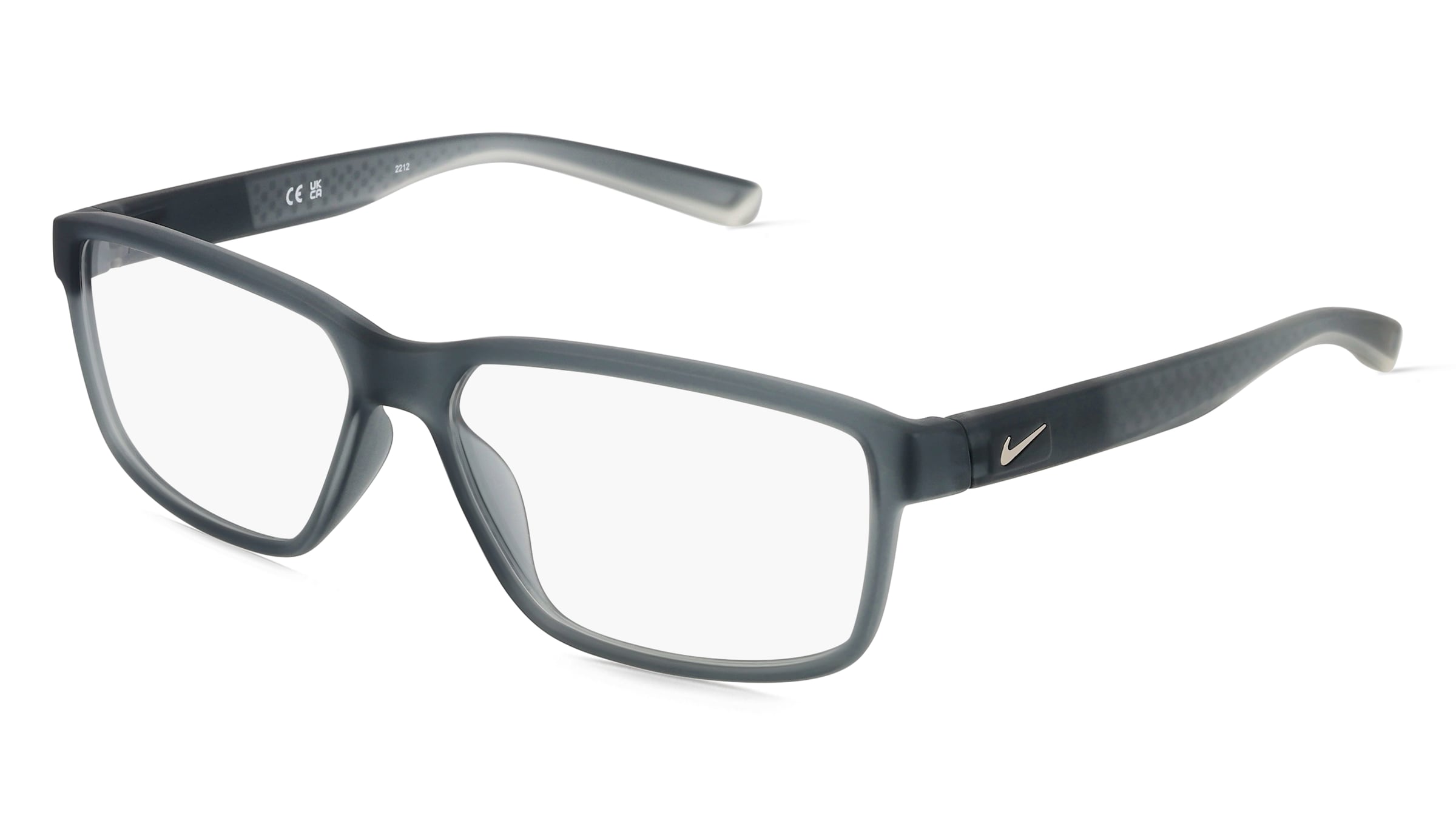 Nike 7092 Unisex-Brille inkl. Gläser Vollrand Quadratisch Acetat-Gestell 57/14/140, Grau