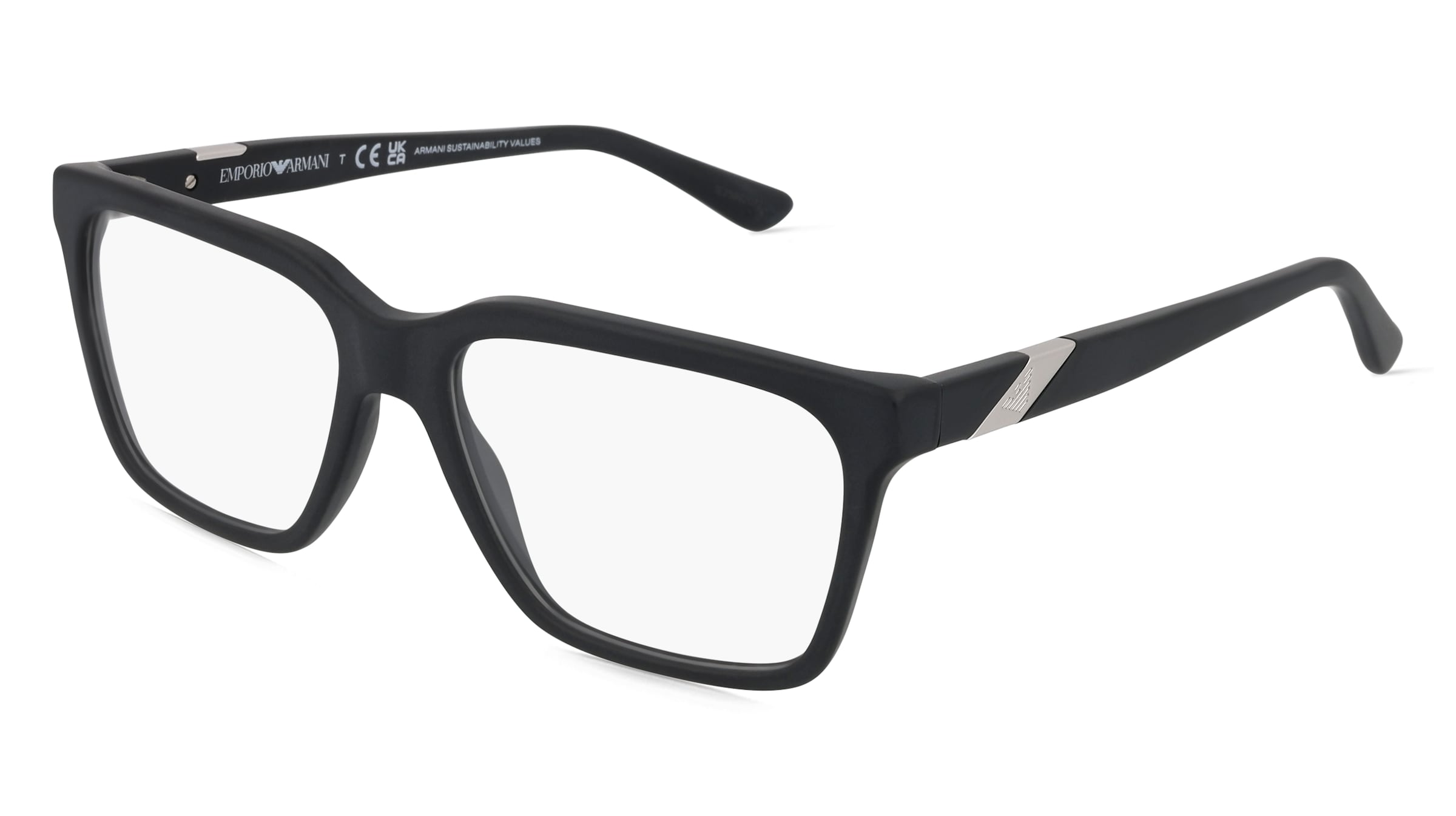 Emporio Armani EA3194 Herren-Brille inkl. Gläser Vollrand Quadratisch Acetat-Gestell 56/17/145, Schwarz