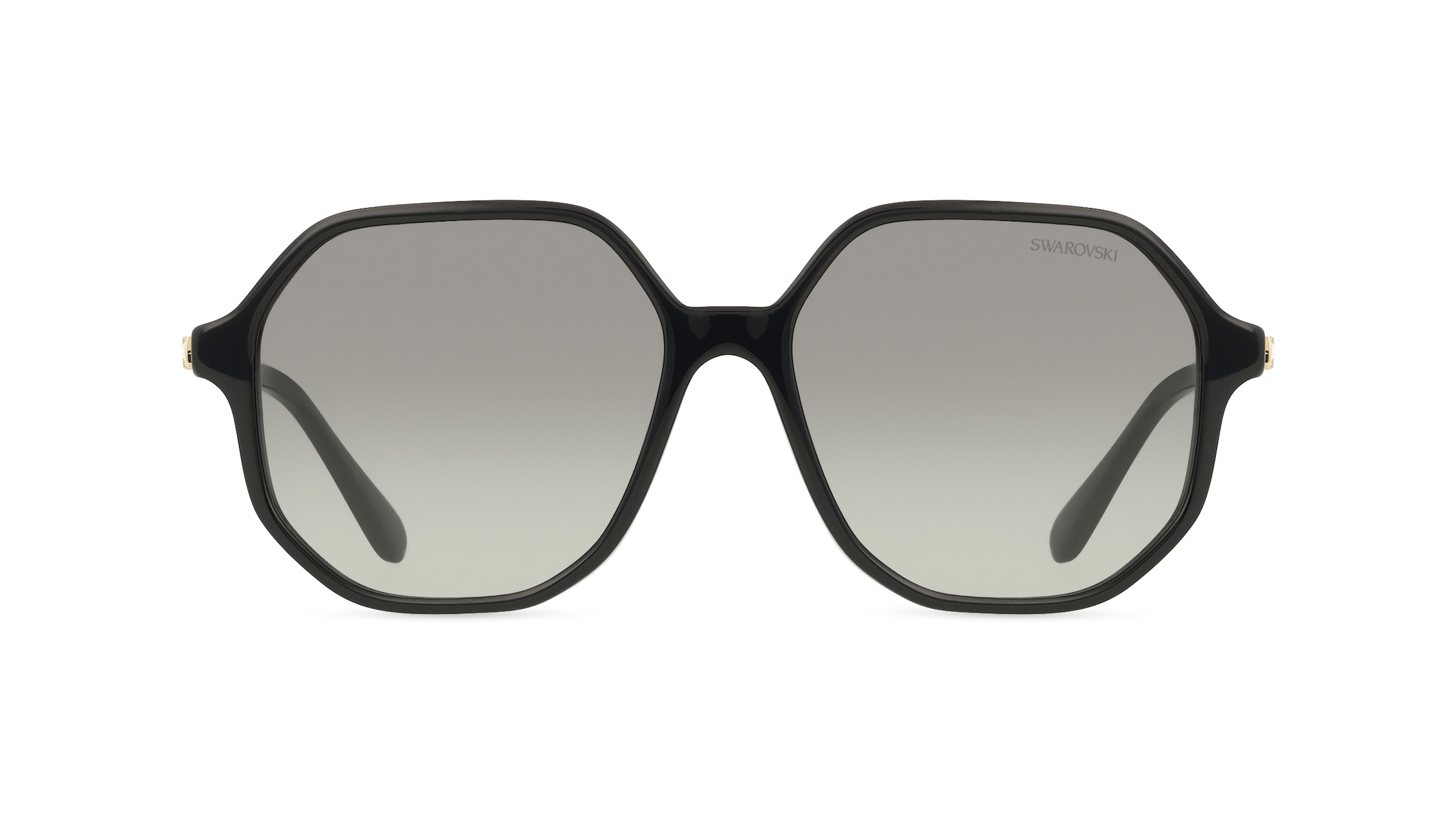 Swarovski SK6003 Damen-Sonnenbrille Vollrand Achteckig Acetat-Gestell, schwarz