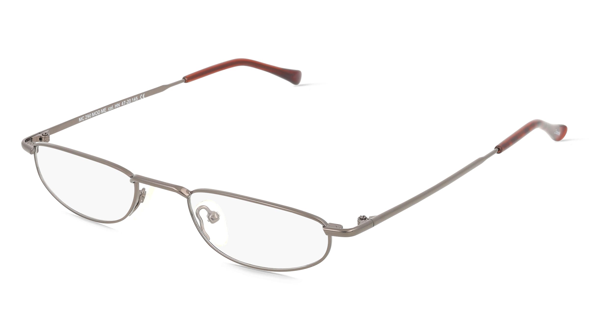 Fielmann MC 290 MOD CL Unisex-Brille inkl. Gläser Vollrand Halb Metall-Gestell 47/20/130, Grau