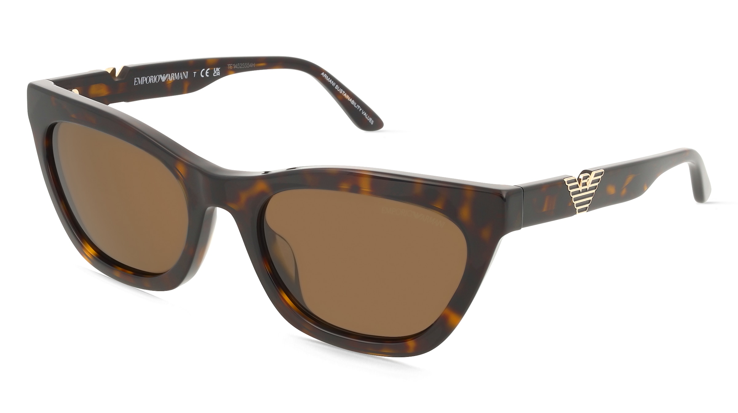 Emporio Armani 0EA4259U Damen-Sonnenbrille Vollrand Cat Eye Acetat-Gestell, Havanna