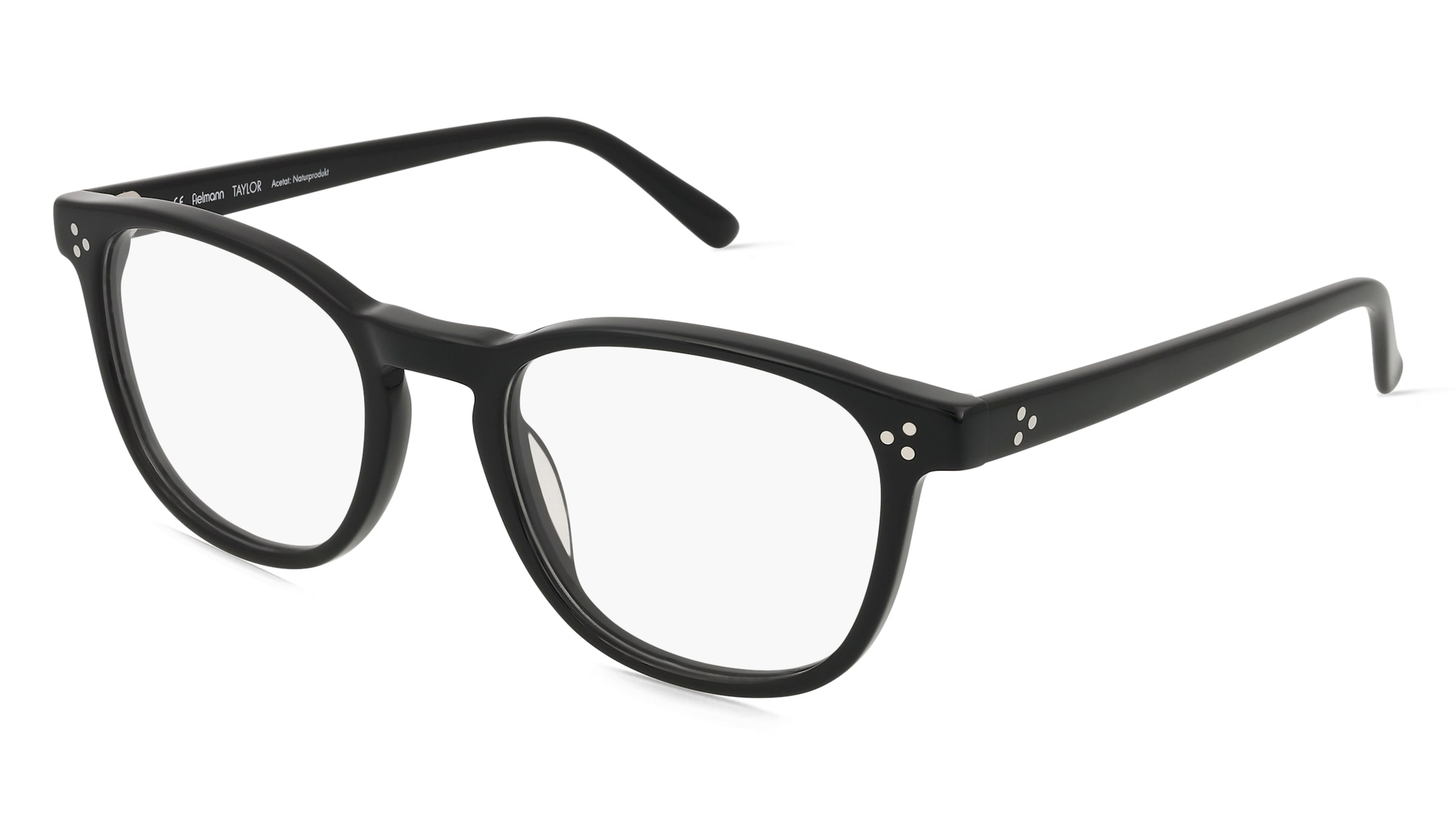 Fielmann Q 073 CL TAYLOR Unisex-Brille inkl. Gläser Vollrand Quadratisch Acetat-Gestell 51/20/145, Schwarz