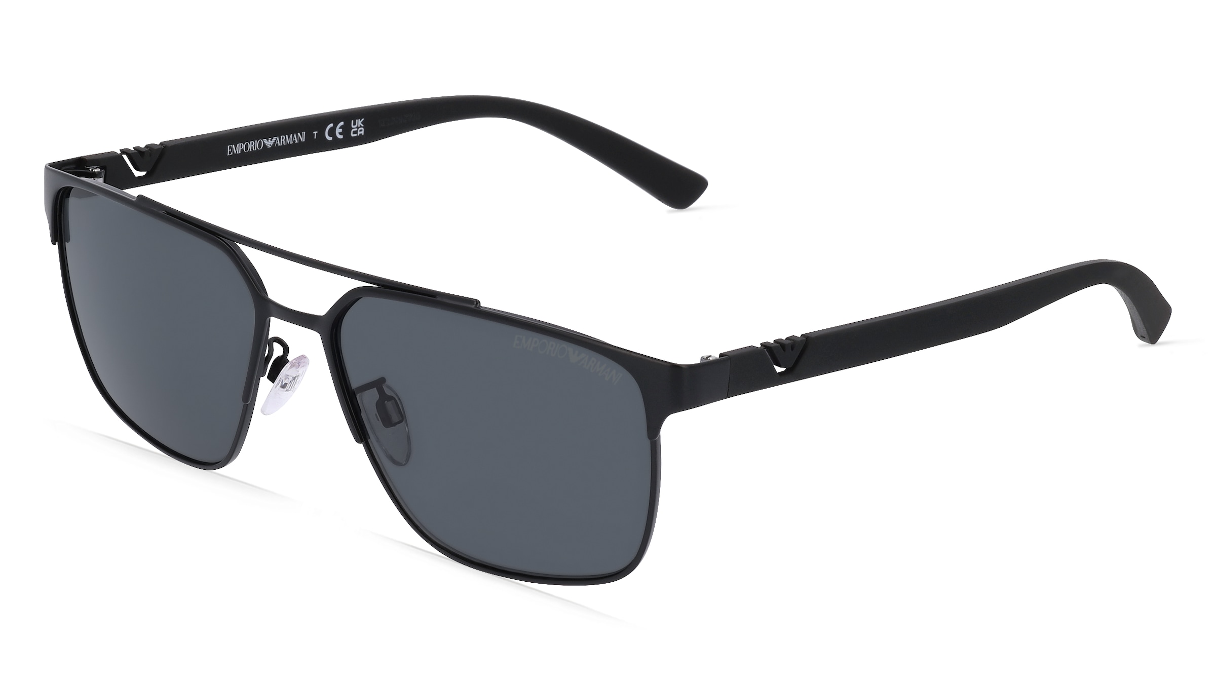 Luxottica Emporio Armani EA2134 Herren-Sonnenbrille Vollrand Pilot Metall-Gestell, Schwarz