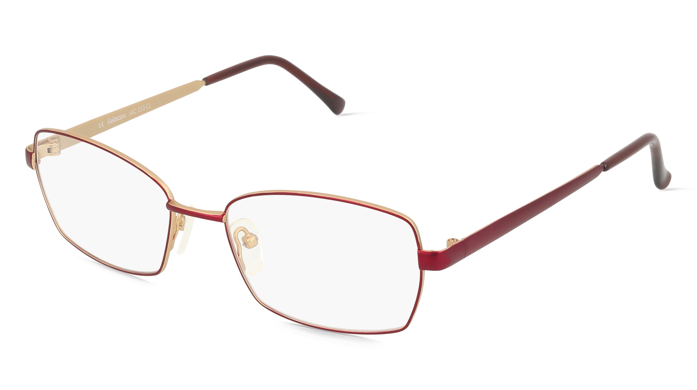 Fielmann MC 553 CL Damen-Brille inkl. Gläser Vollrand Quadratisch Edelstahl-Gestell 53/17/135, Gold