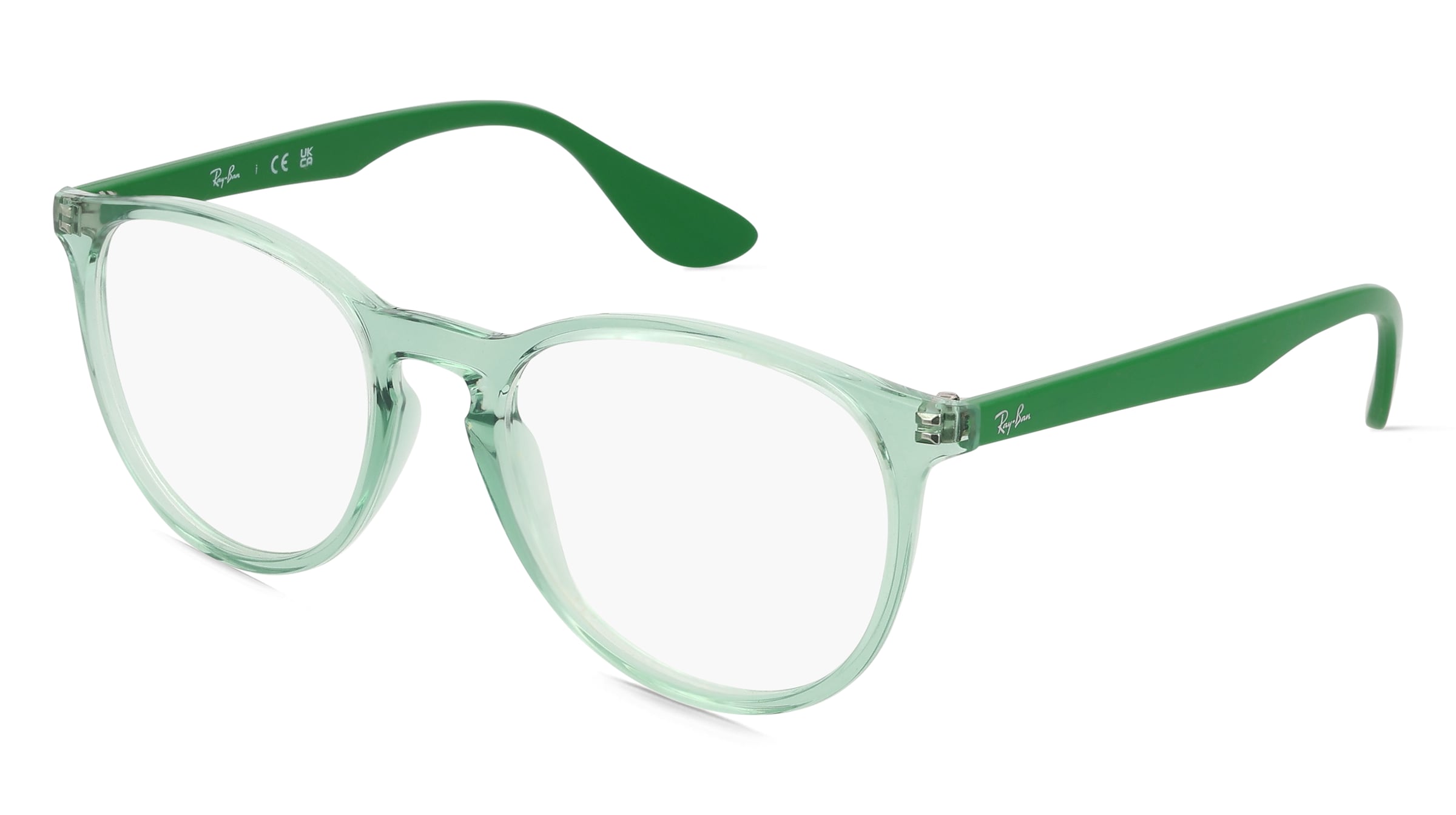 Ray-Ban RX7046 Damen-Brille inkl. Gläser Vollrand Rund Kunststoff-Gestell 51/18/140, Grün