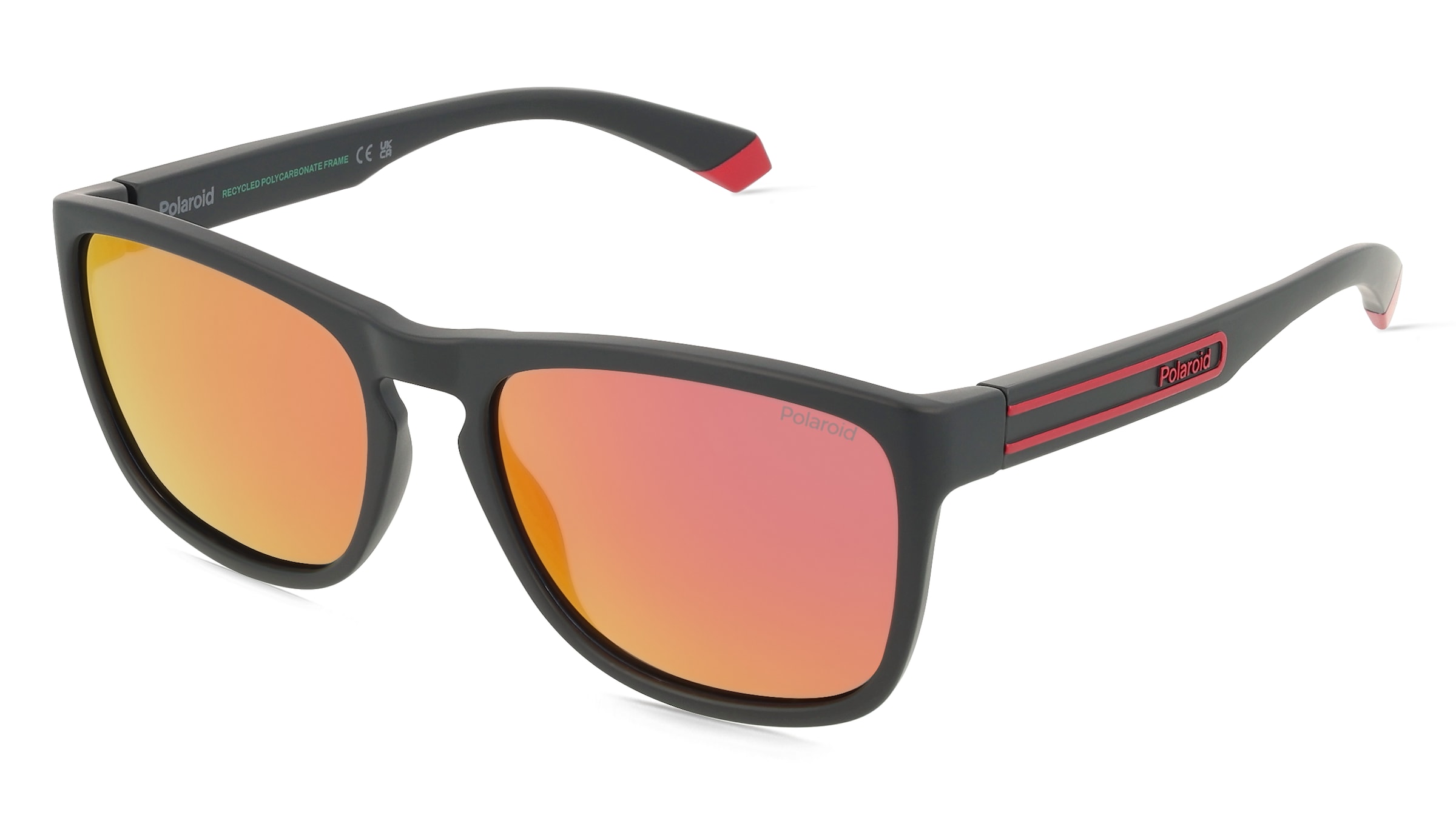 Polaroid 207372 Unisex-Sonnenbrille Vollrand Eckig Kunststoff-Gestell, Schwarz