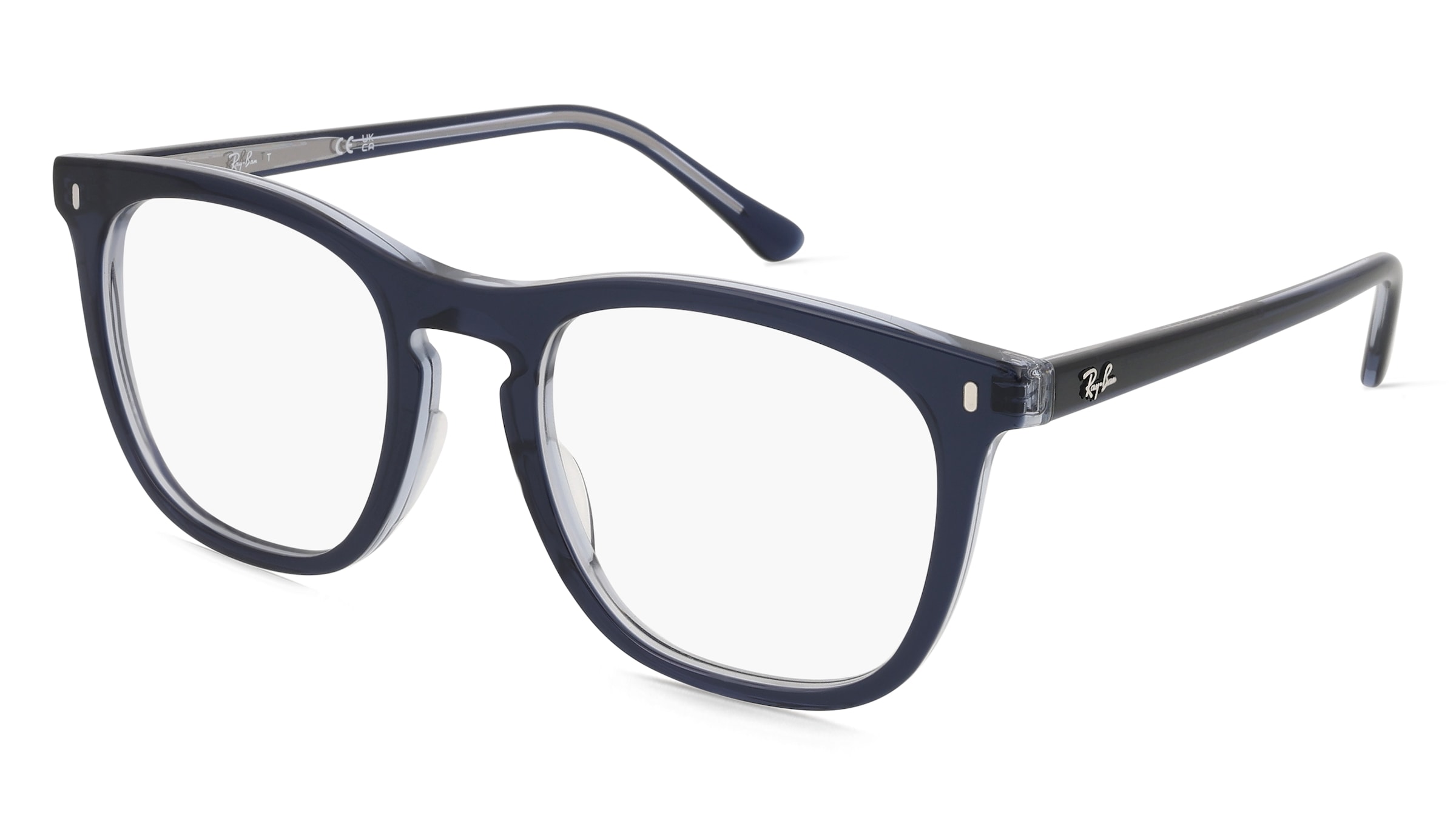Ray-Ban 0RX2210V Unisex-Brille inkl. Gläser Vollrand Quadratisch Acetat-Gestell 53/21/145, Blau