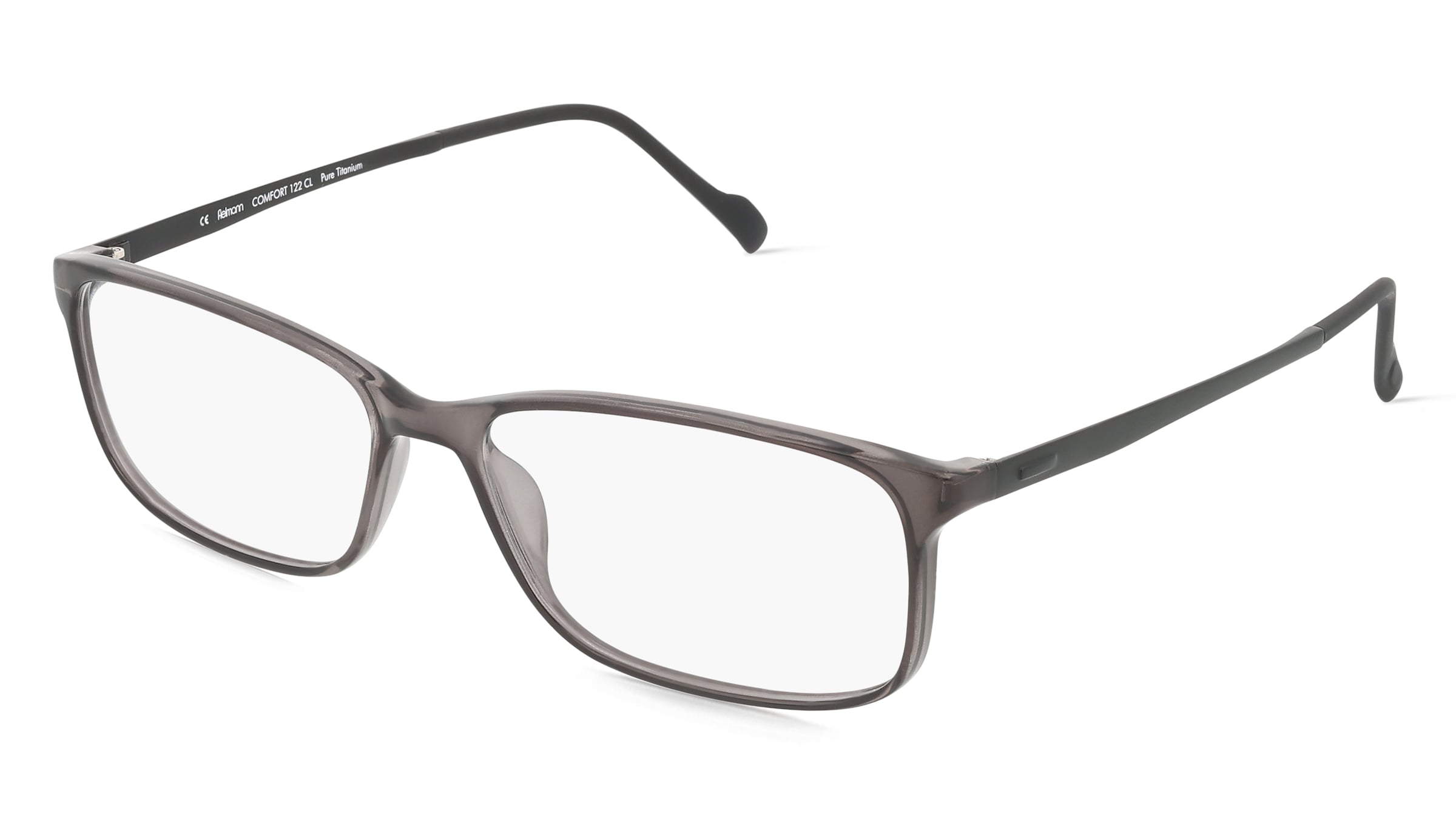 Fielmann COMFORT 122 CL Herren-Brille inkl. Gläser Vollrand Quadratisch TR90-Gestell 56/15/140, Grau