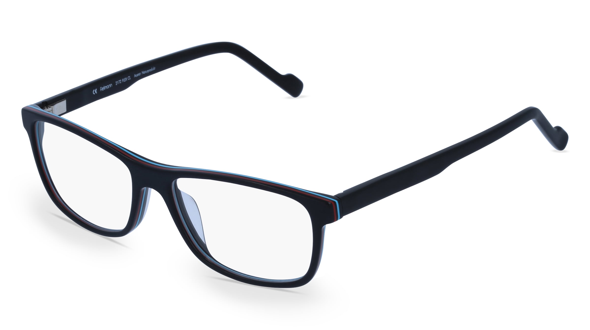 Fielmann 2172 FLEX CL Herren-Brille inkl. Gläser Vollrand Quadratisch Acetat-Gestell 54/16/145, Schwarz