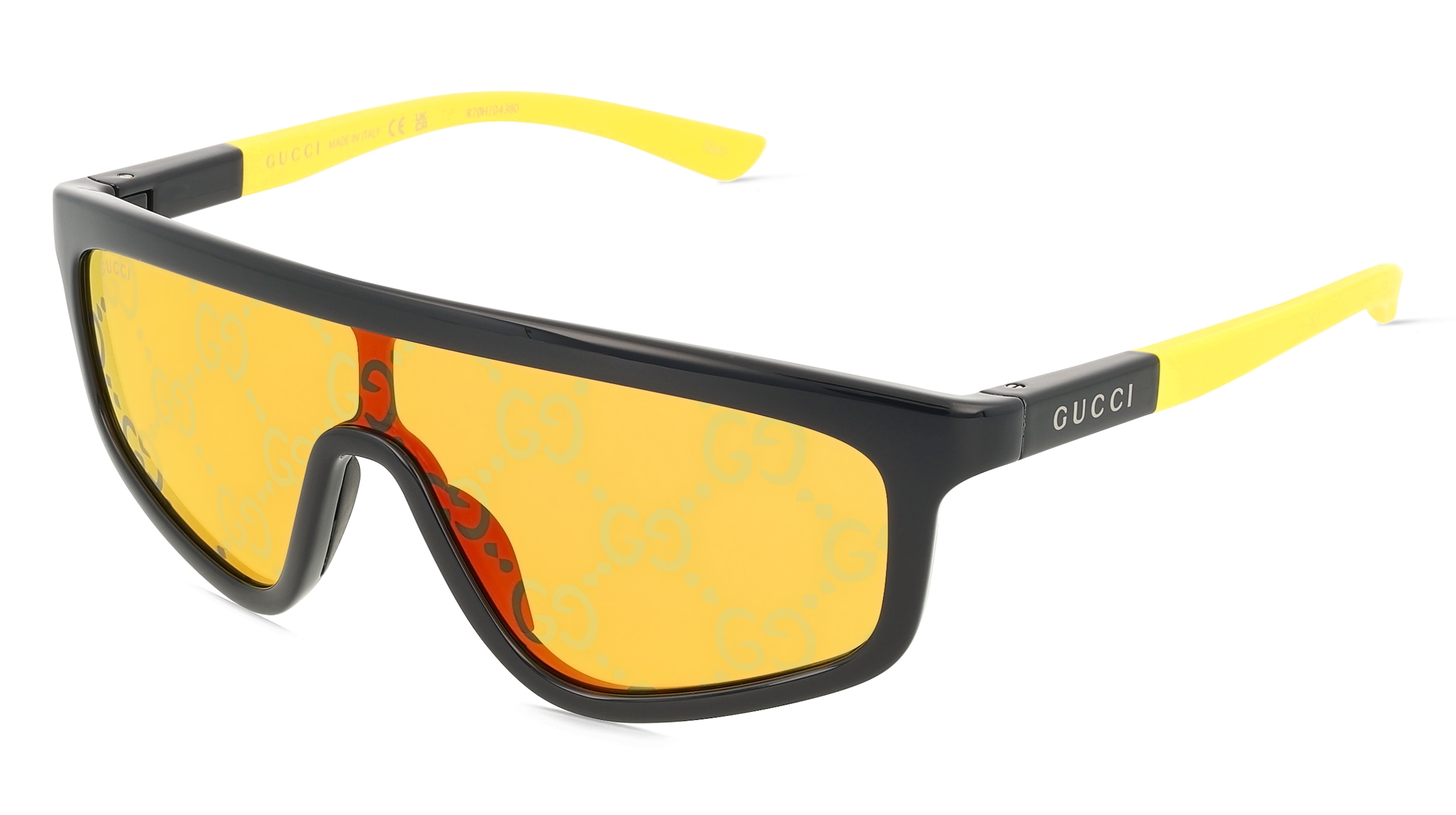 Gucci GG1736S Unisex-Sonnenbrille Vollrand Monoscheibe Kunststoff-Gestell, Schwarz