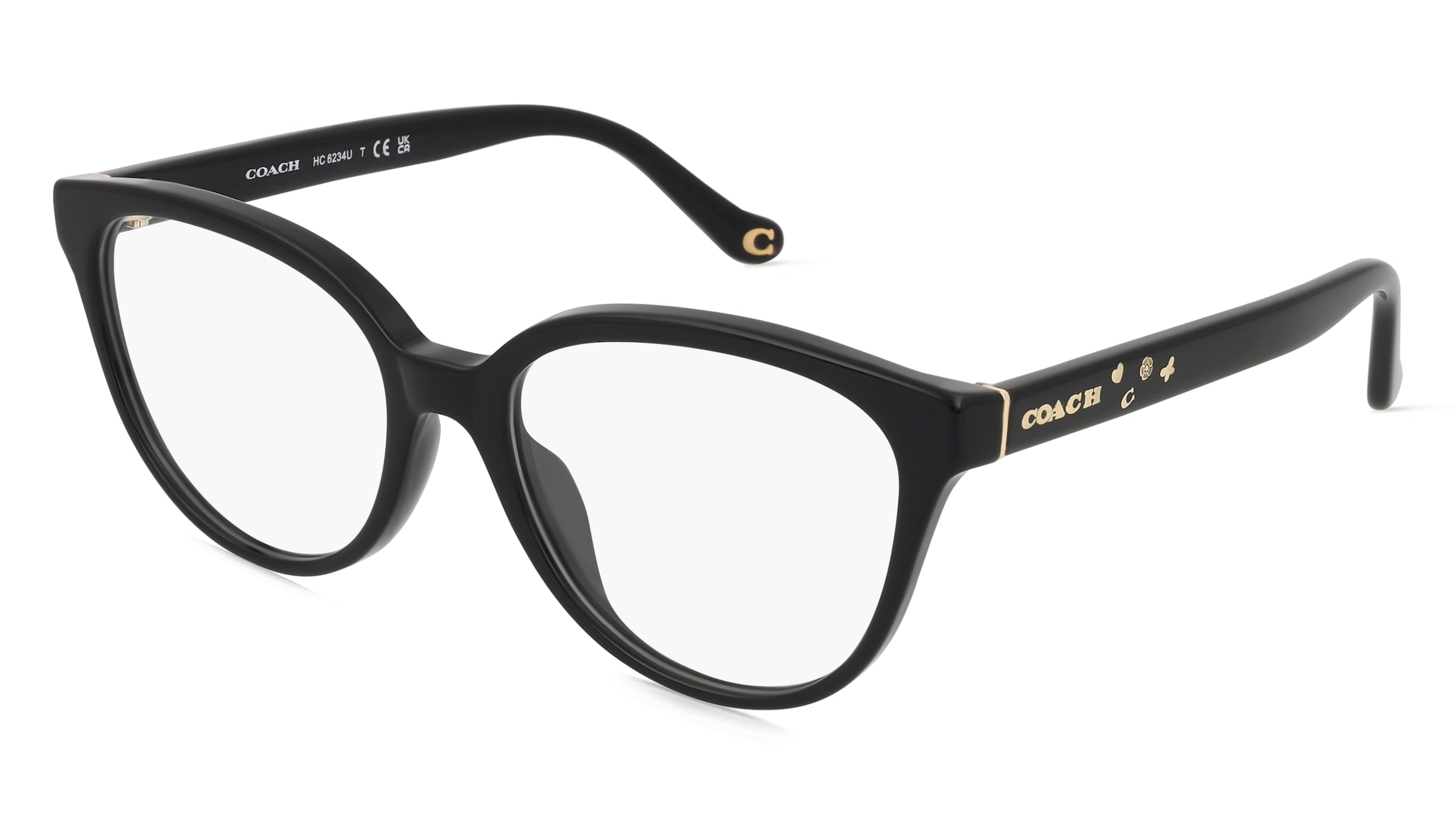 Coach 0HC6234U Damen-Brille inkl. Gläser Vollrand Quadratisch Acetat-Gestell 53/17/140, Schwarz
