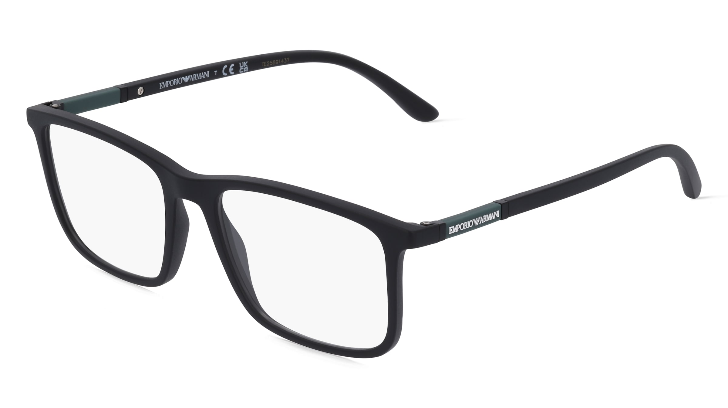 Emporio Armani EA3181 Herren-Brille inkl. Gläser Vollrand Quadratisch Kunststoff-Gestell 54/18/145, Schwarz