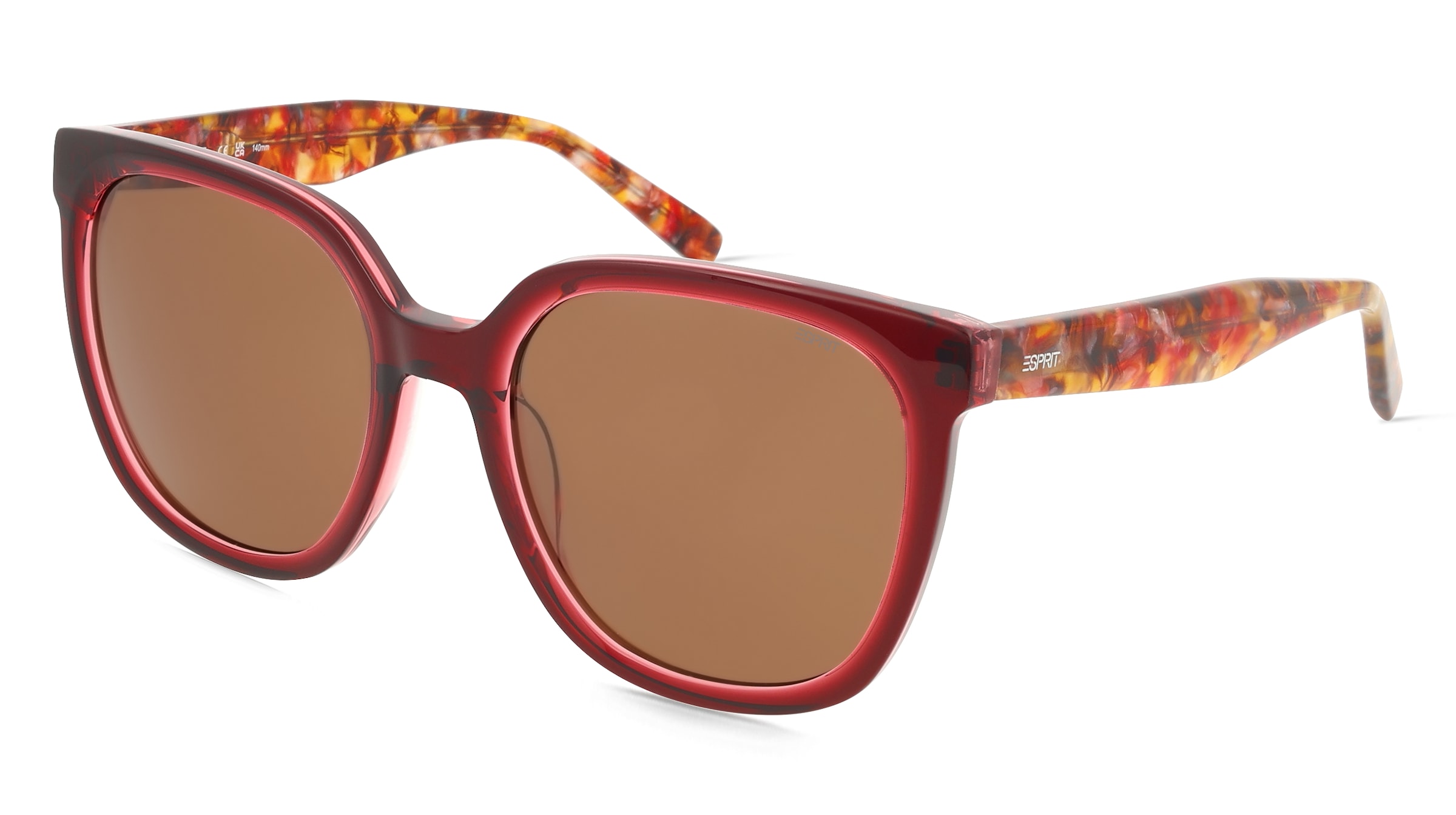 Esprit 40119 Damen-Sonnenbrille Vollrand Quadratisch Acetat-Gestell, Braun