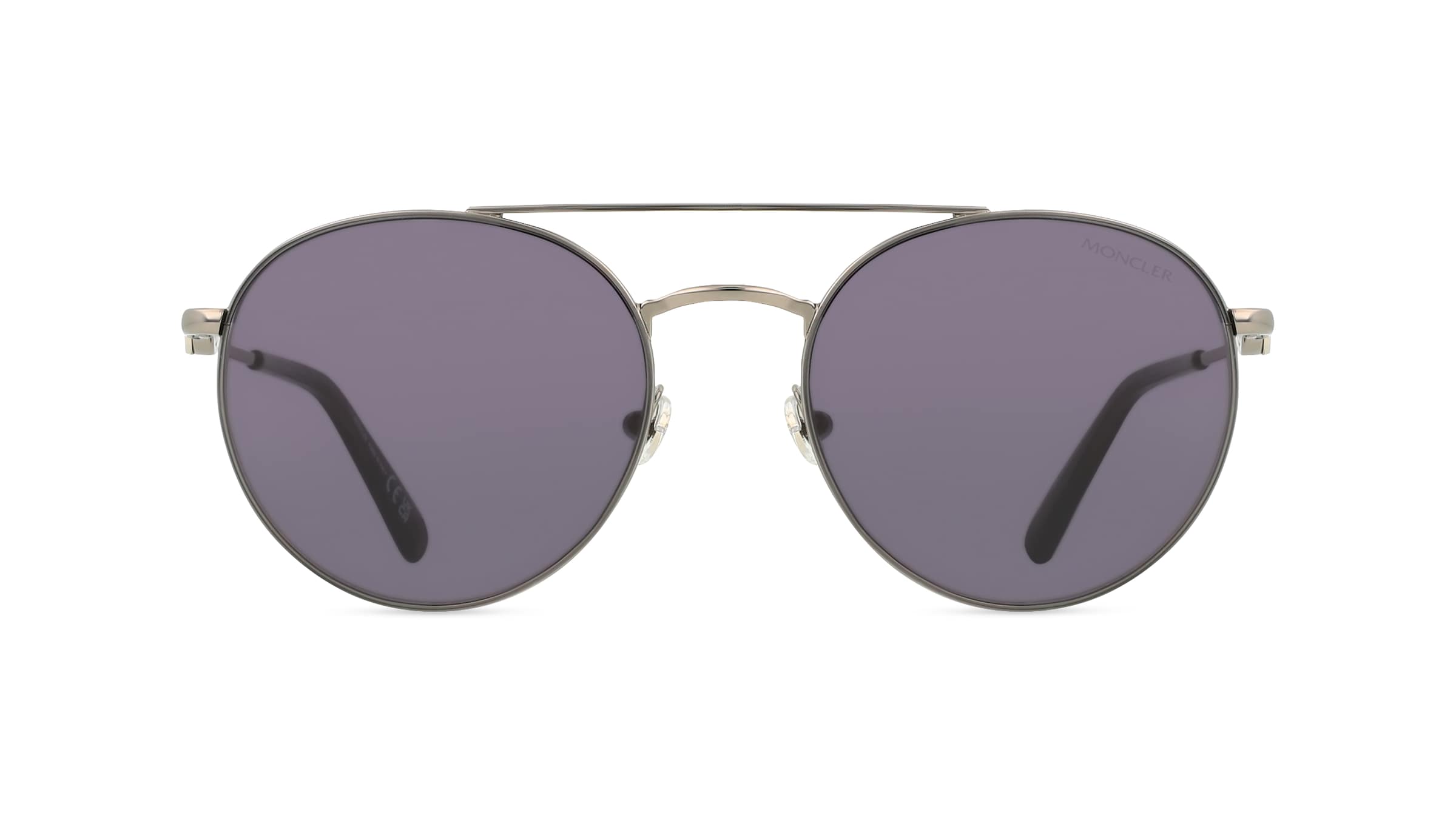 Moncler ML0214 Unisex-Sonnenbrille Vollrand Rund Metall-Gestell, grau