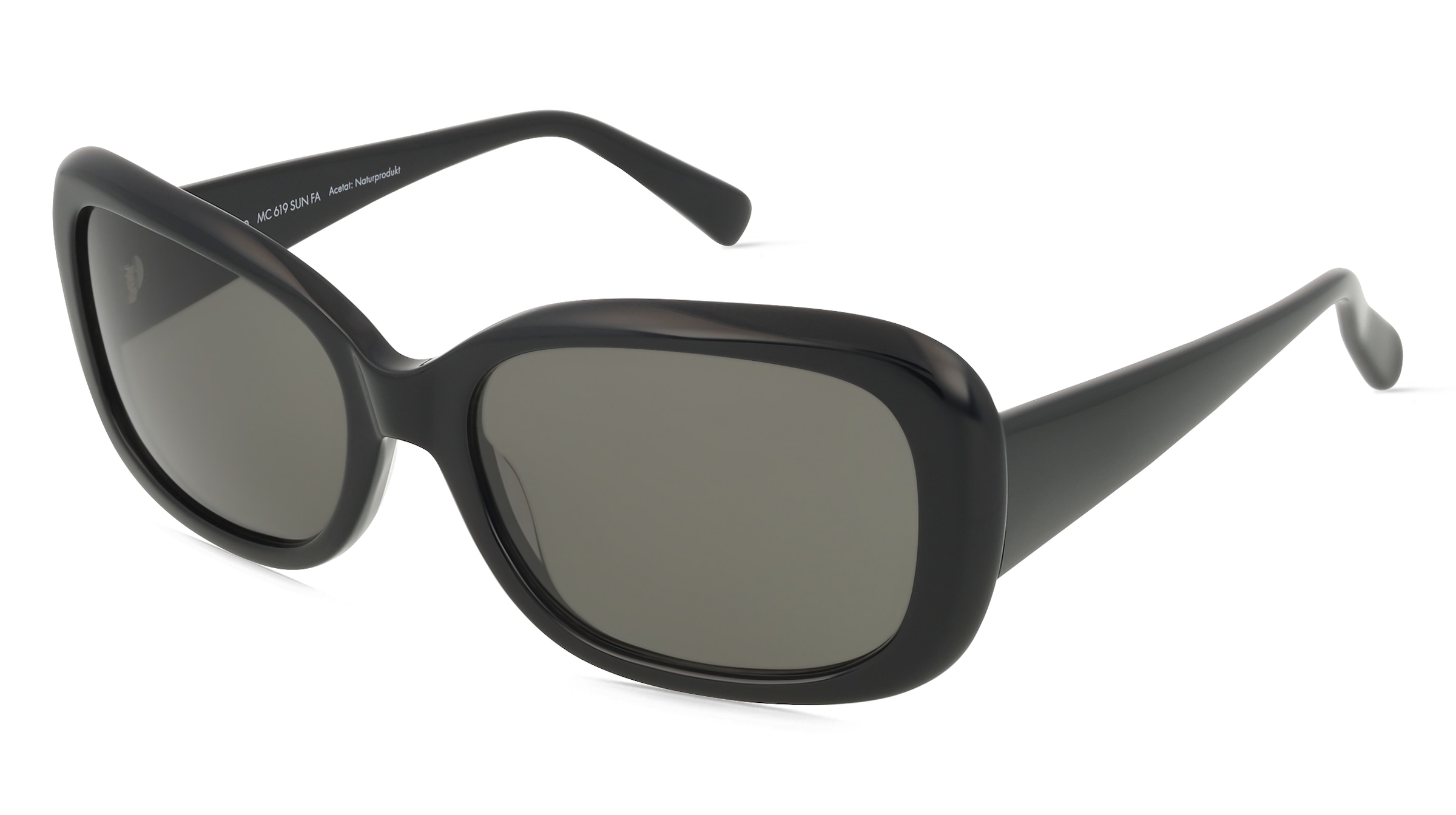 Fielmann MC 619 SUN FA PAM Damen-Sonnenbrille Vollrand Quadratisch Acetat Extrudiert-Gestell, Schwarz
