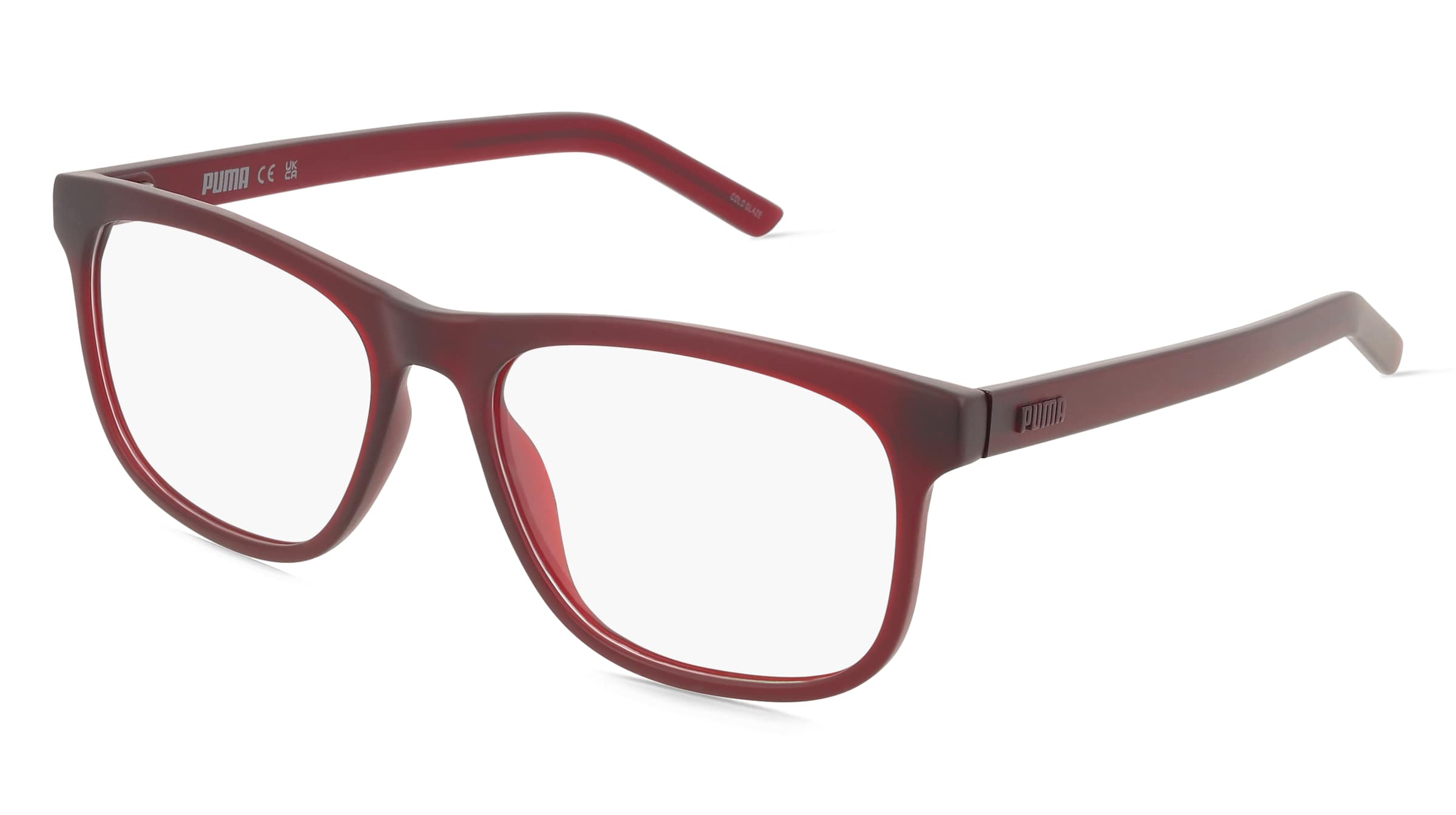 Puma PU0496O Herren-Brille inkl. Gläser Vollrand Eckig Kunststoff-Gestell 55/17/145, Rot