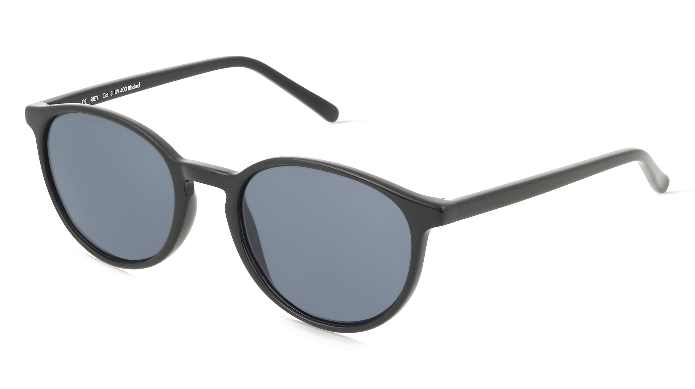 Fielmann JIL 005 SUN CL Unisex-Sonnenbrille Vollrand Panto Acetat Spritzguss-Gestell, Schwarz