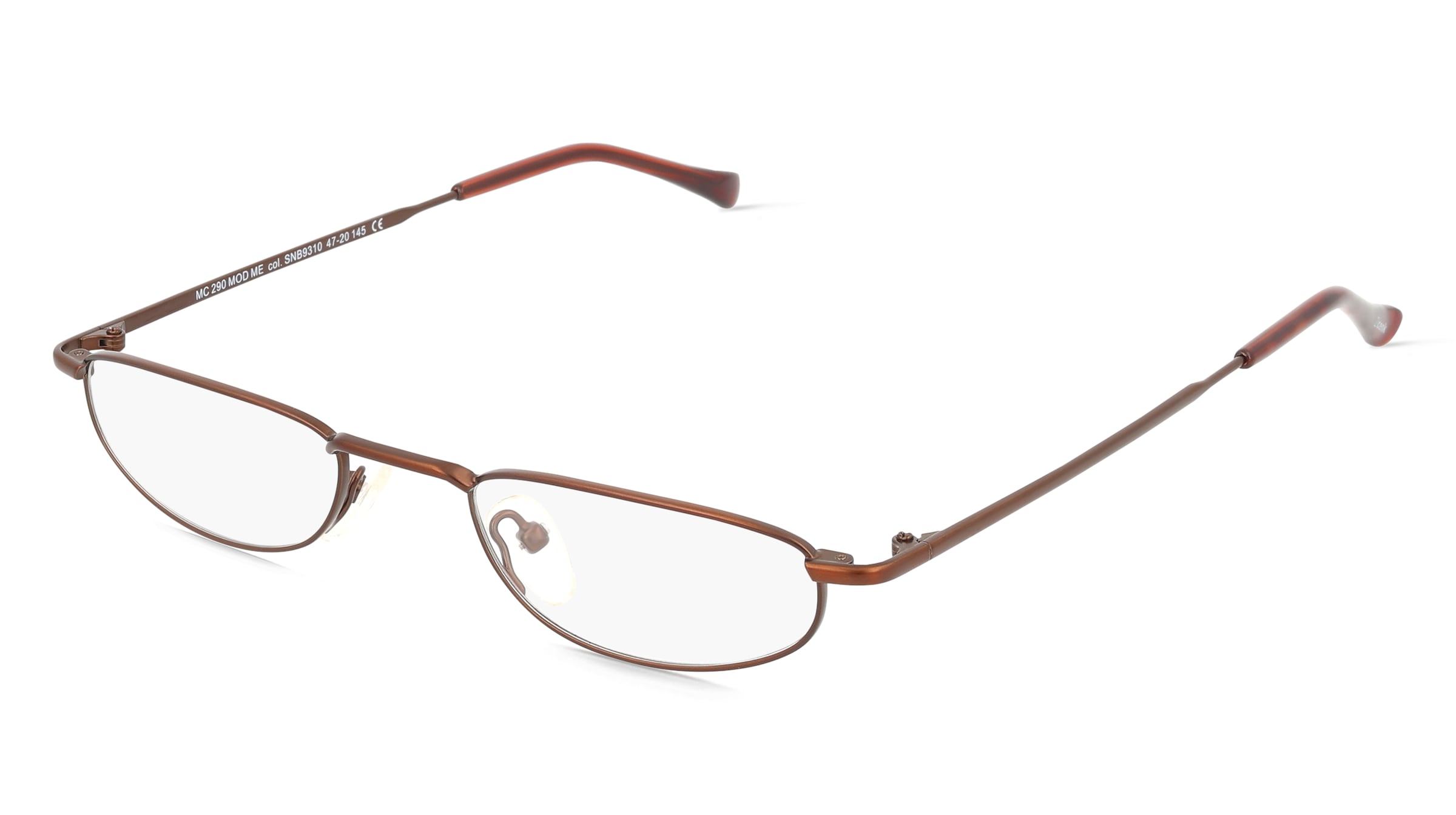 Fielmann MC 290 MOD CL Unisex-Brille inkl. Gläser Vollrand Halb Metall-Gestell 47/20/145, Braun