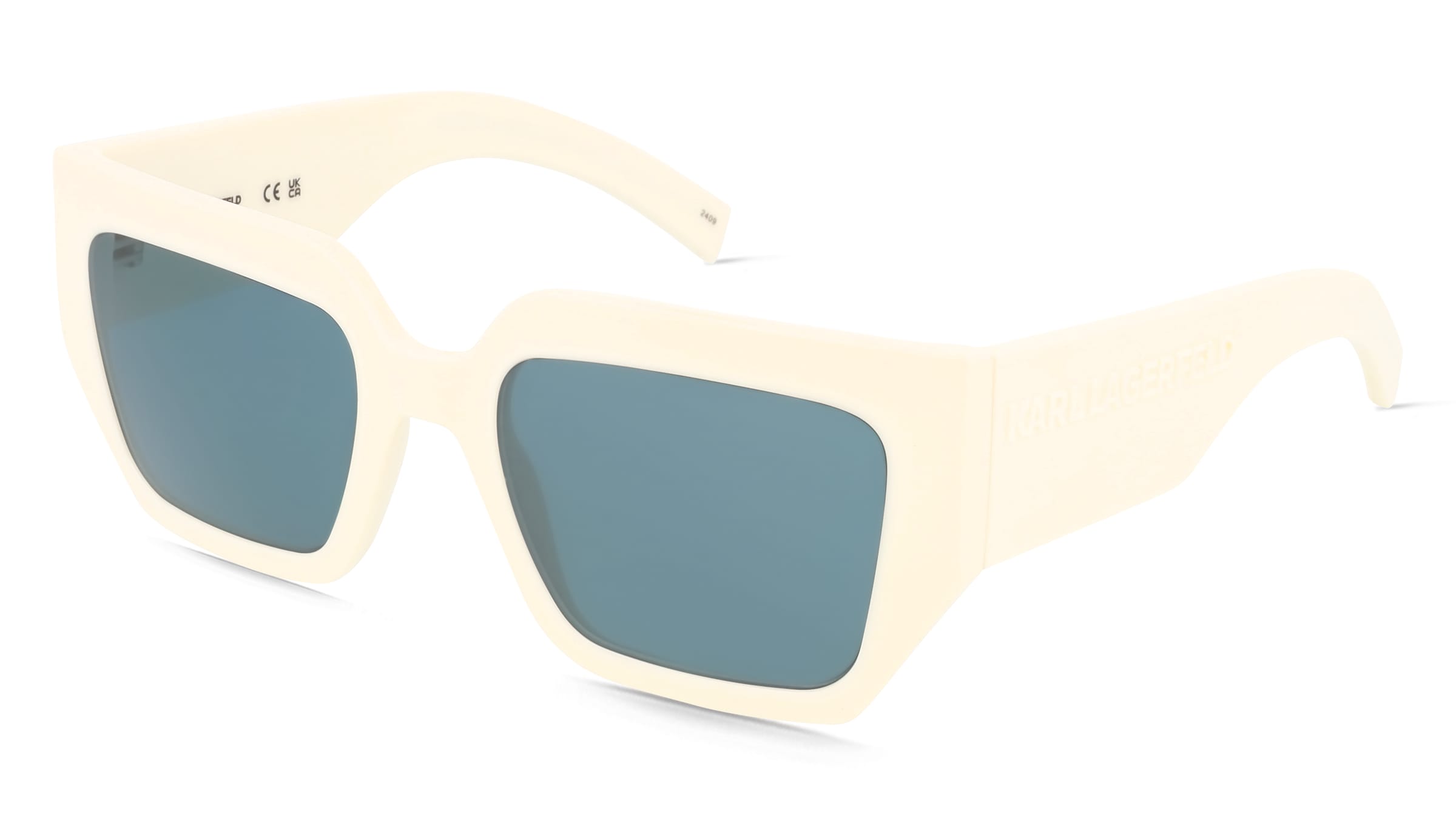Karl Lagerfeld KL6166S Unisex-Sonnenbrille Vollrand Quadratisch Kunststoff-Gestell, Weiß