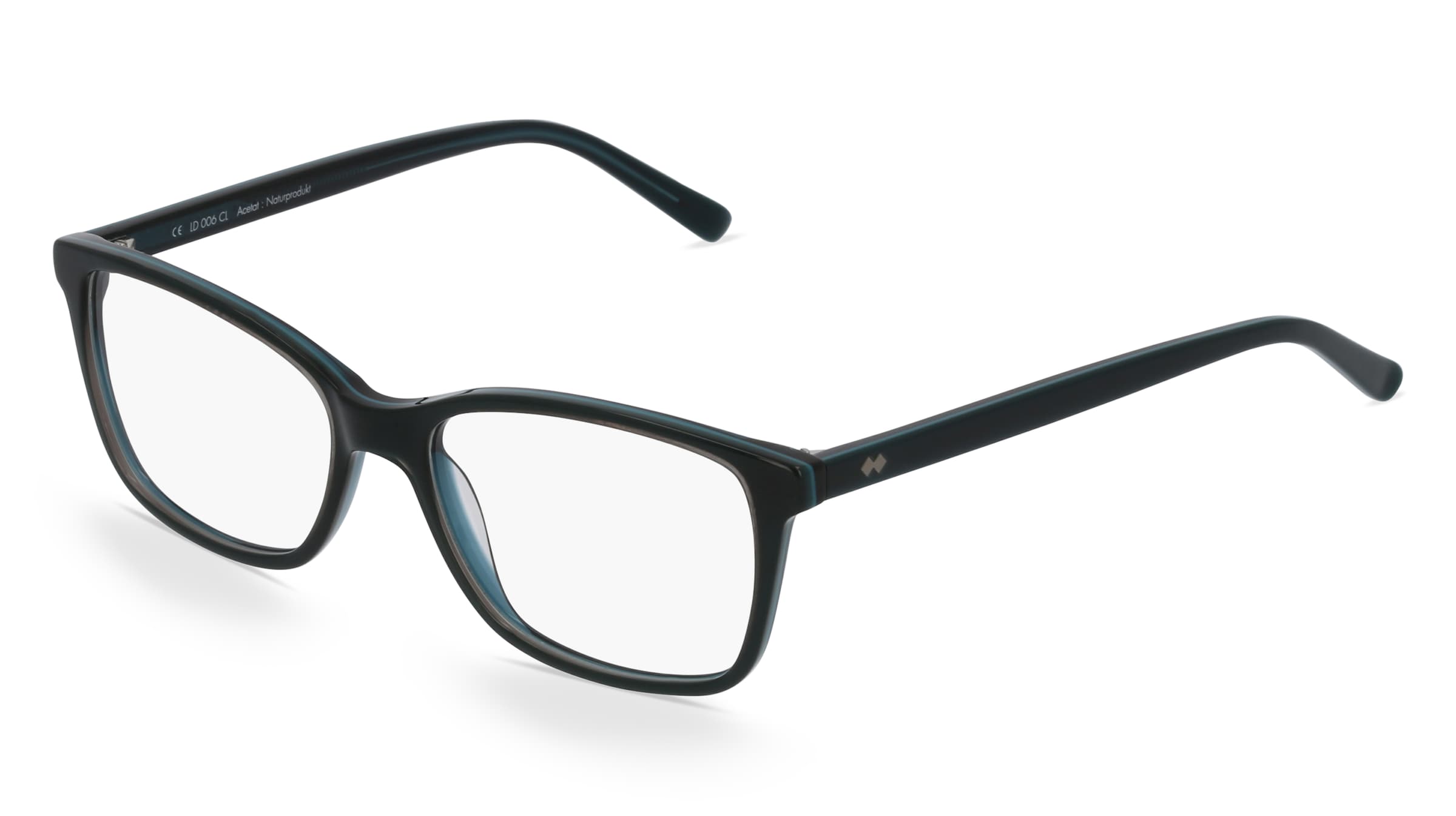 Fielmann LD 006 CL Damen-Brille inkl. Gläser Vollrand Quadratisch Acetat-Gestell 52/16/140, Grün