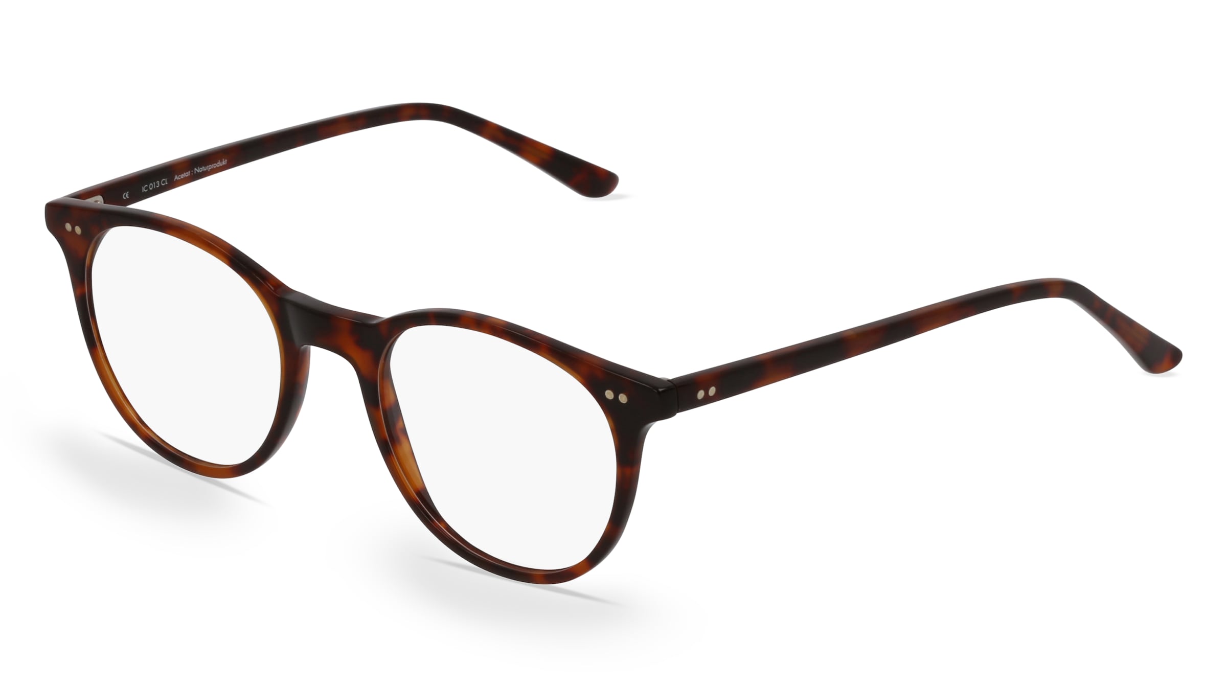 Fielmann IC 013 CL Herren-Brille inkl. Gläser Vollrand Rund Acetat-Gestell 48mm/20mm/145mm, braun