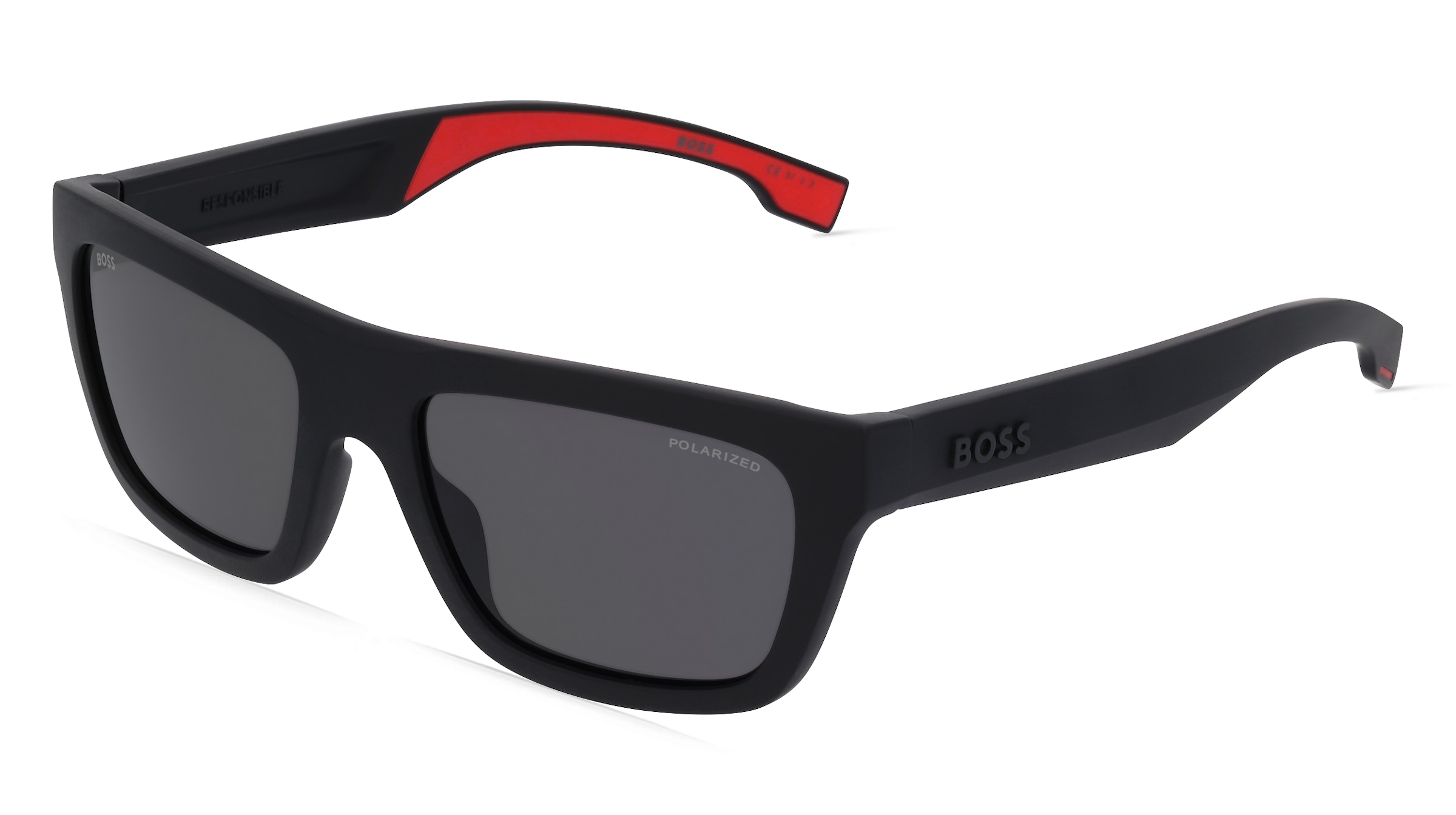 Boss 1450/S Herren-Sonnenbrille Vollrand Quadratisch Kunststoff-Gestell, Schwarz