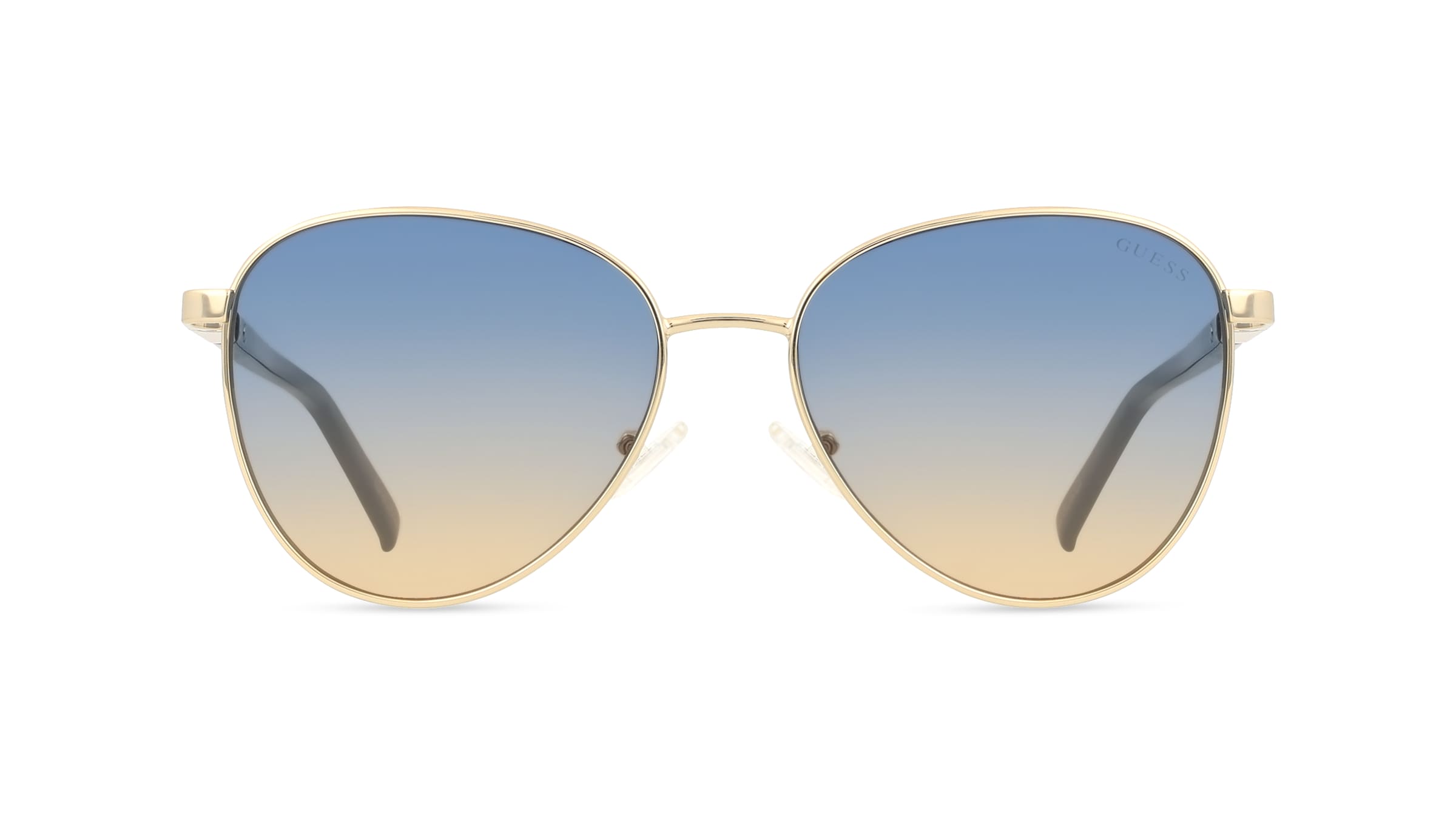 Guess GU3041 Damen-Sonnenbrille Vollrand Panto Metall-Gestell, gold