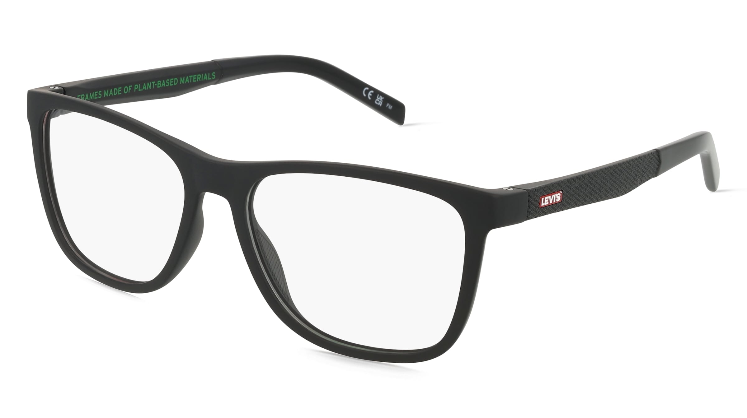 Levi's LV 5050 Herren-Brille inkl. Gläser Vollrand Quadratisch Kunststoff-Gestell 54/16/145, Schwarz