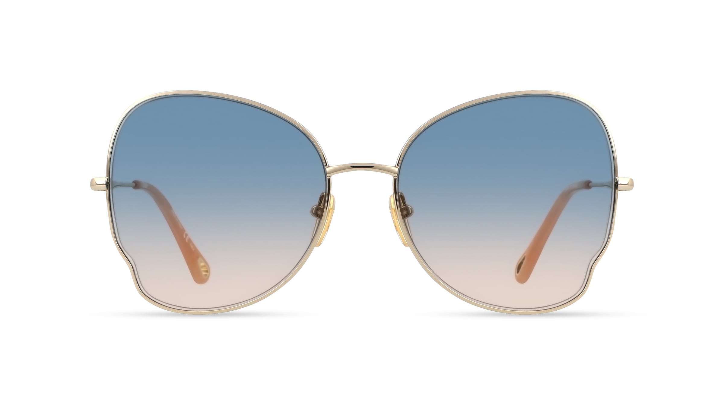 Chloé CH0094S Damen-Sonnenbrille Vollrand Butterfly Metall-Gestell, gold